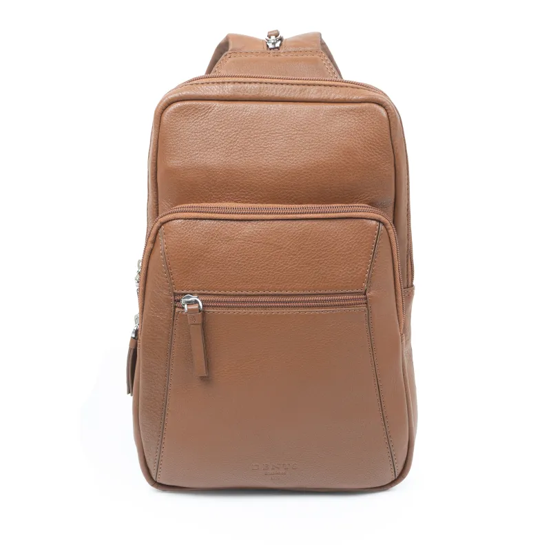 Men's Small Pebble Grain Leather Backpack made by Dents Gloves