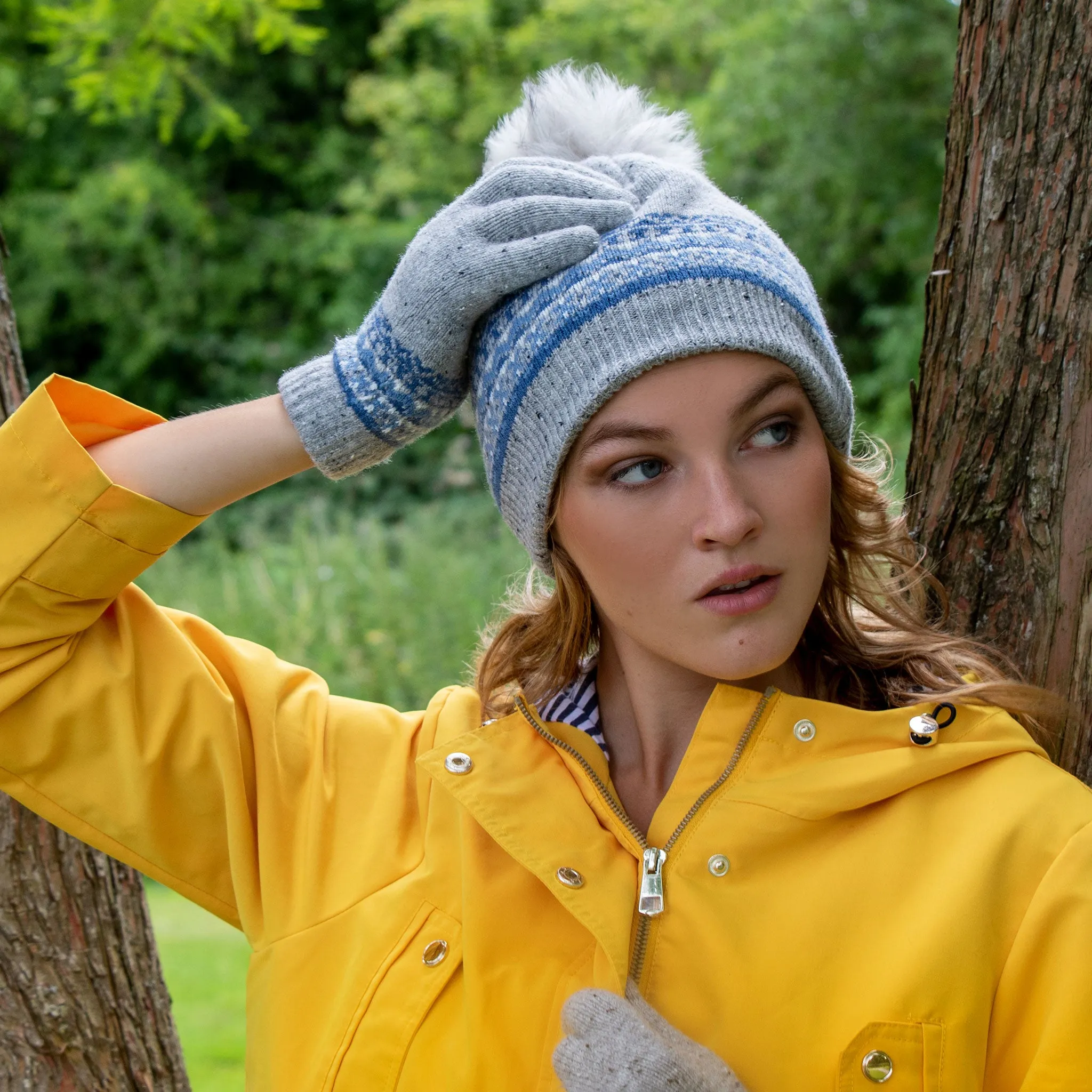 Women’s Jacquard Fair Isle Knitted Bobble Hat sold by Dents Gloves product image thumbnail 2