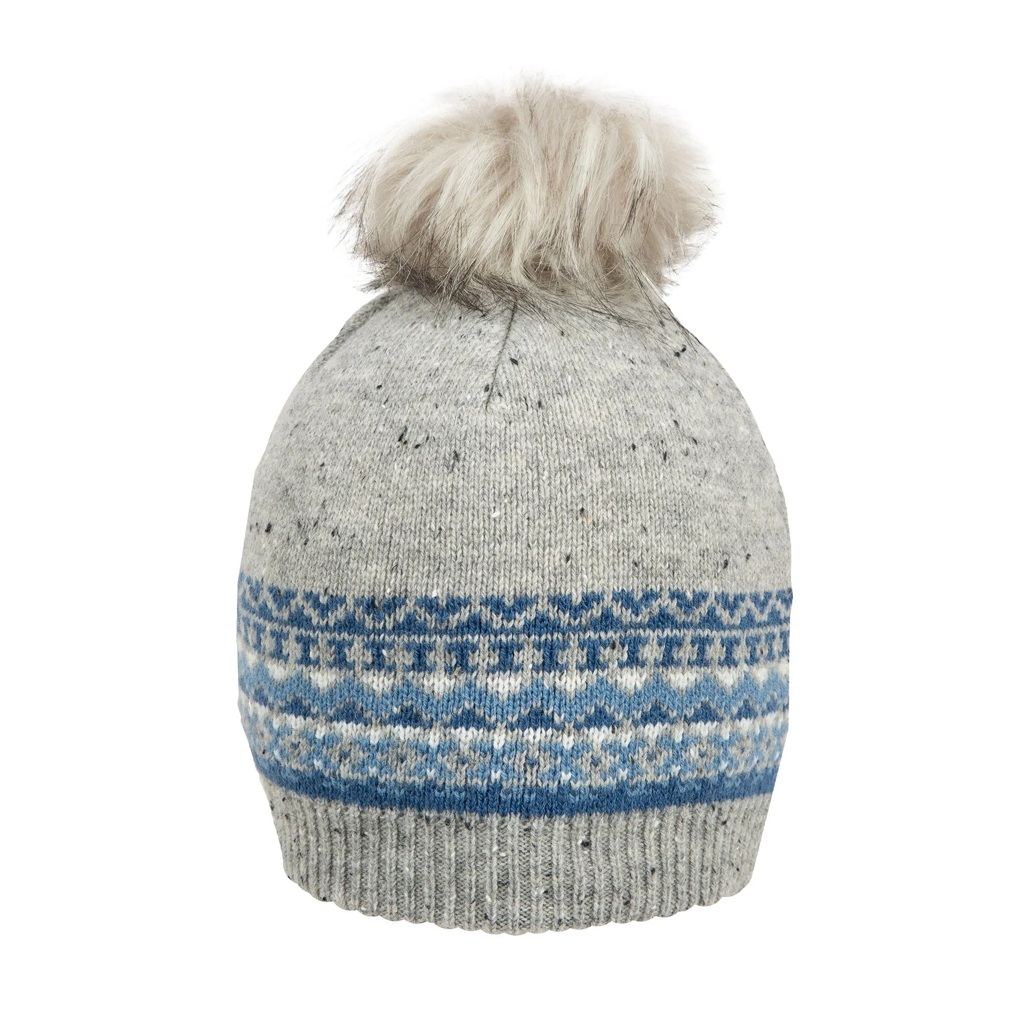 Women’s Jacquard Fair Isle Knitted Bobble Hat sold by Dents Gloves