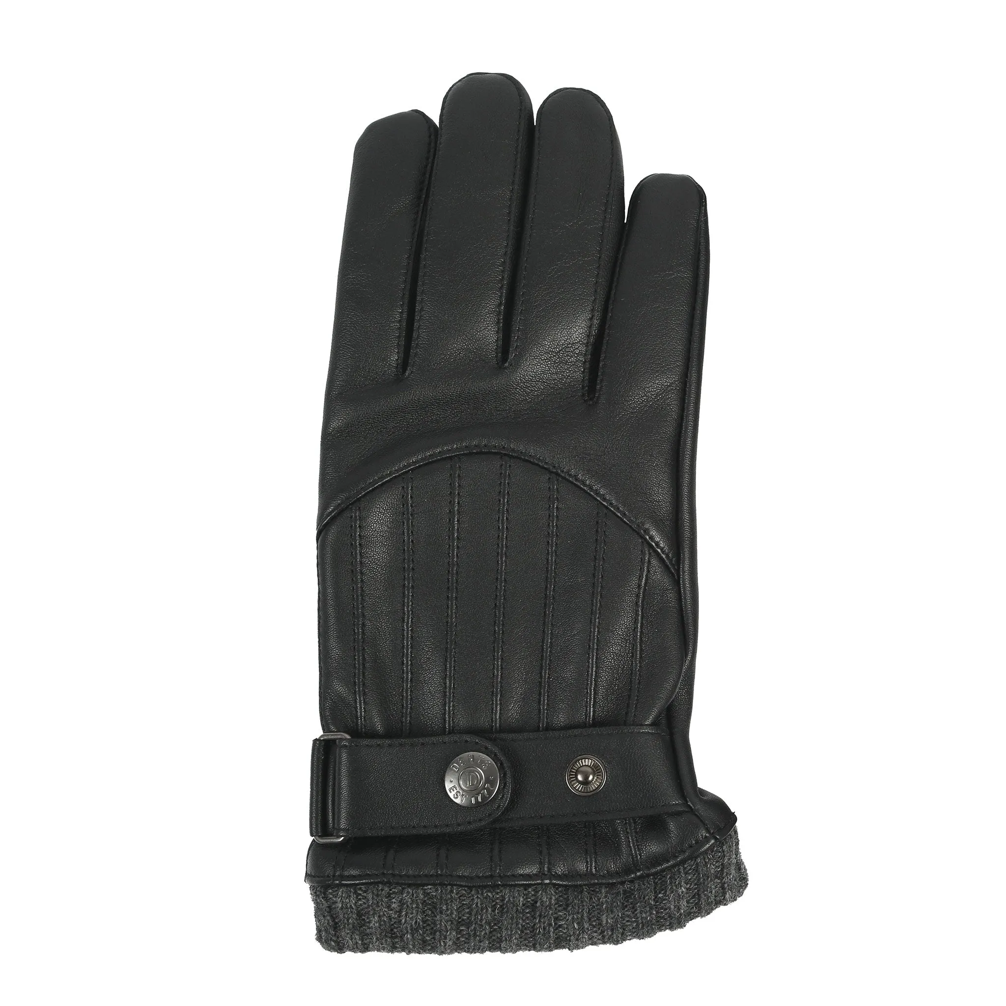 Men’s Touchscreen Wool Blend-Lined Leather Gloves with Vertical Stitch Design and Knitted Cuffs sold by Dents Gloves product image thumbnail 5
