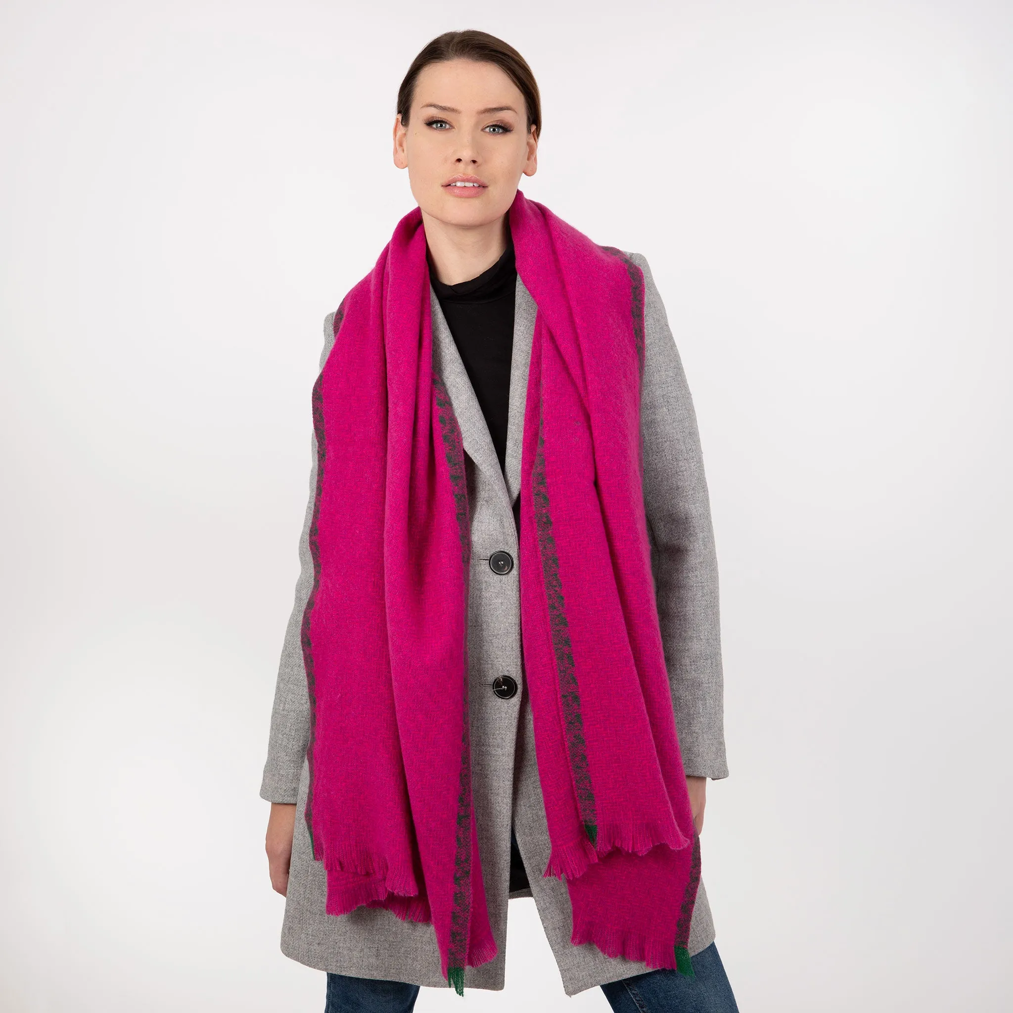 Women’s Chevron Pattern Scarf with Fringe Ends sold by Dents Gloves product image thumbnail 4