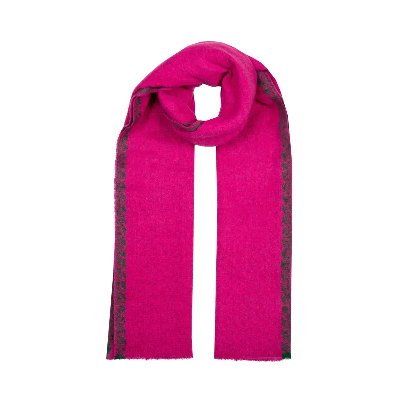 Women’s Chevron Pattern Scarf with Fringe Ends made by Dents Gloves