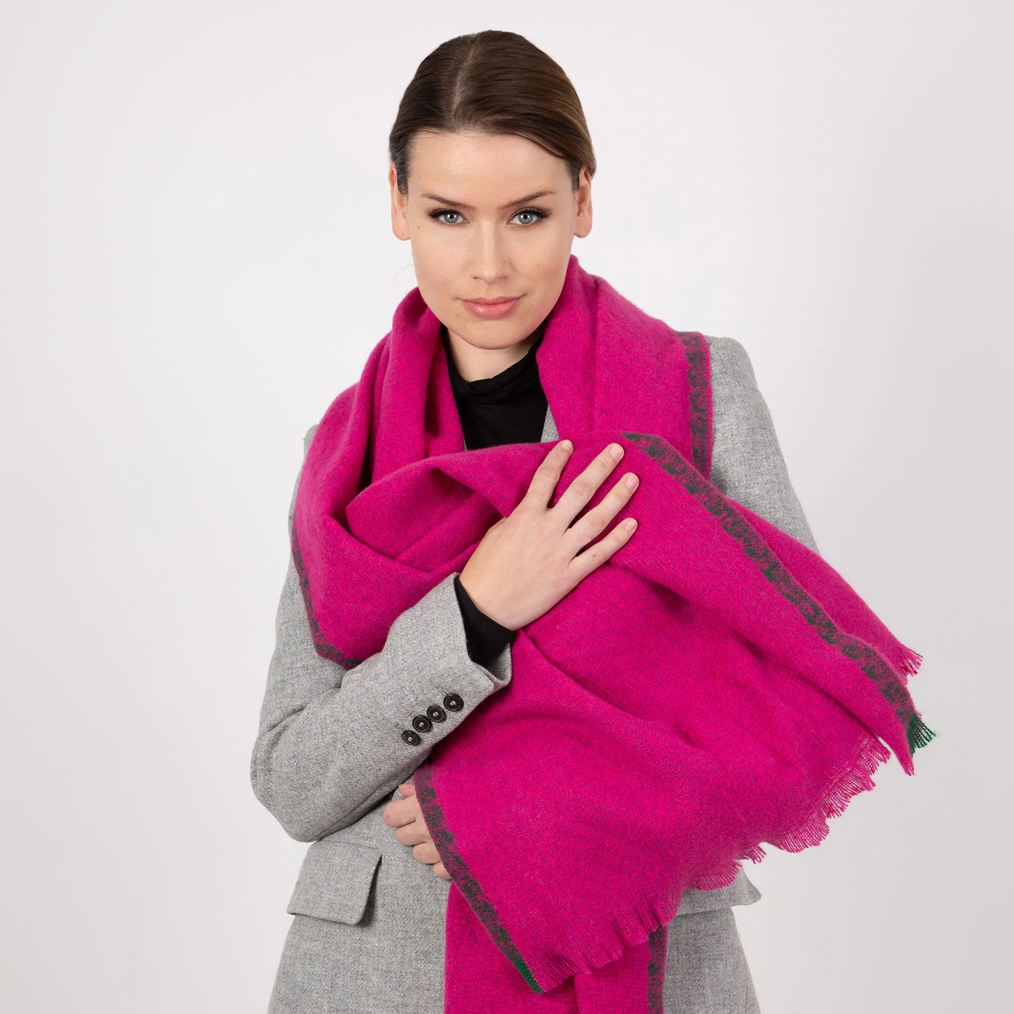 Women’s Chevron Pattern Scarf with Fringe Ends sold by Dents Gloves product image thumbnail 3