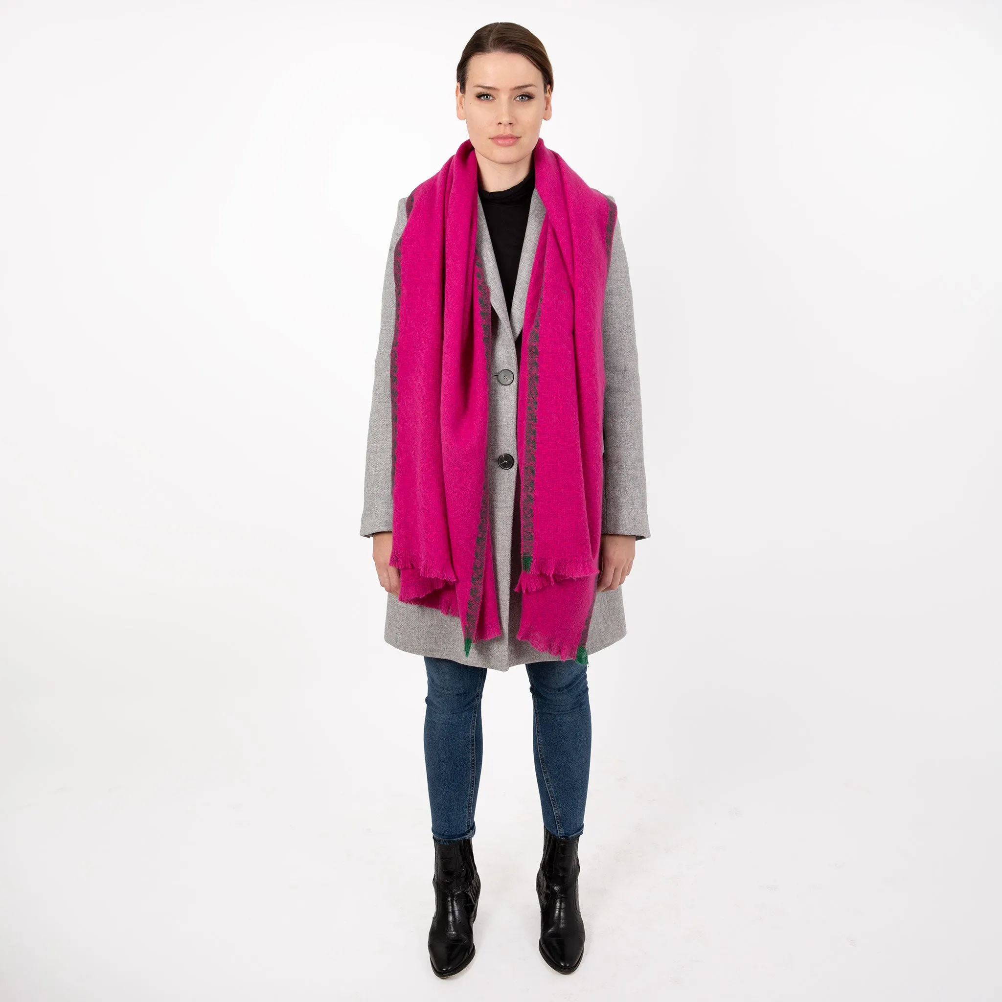 Women’s Chevron Pattern Scarf with Fringe Ends sold by Dents Gloves product image thumbnail 2