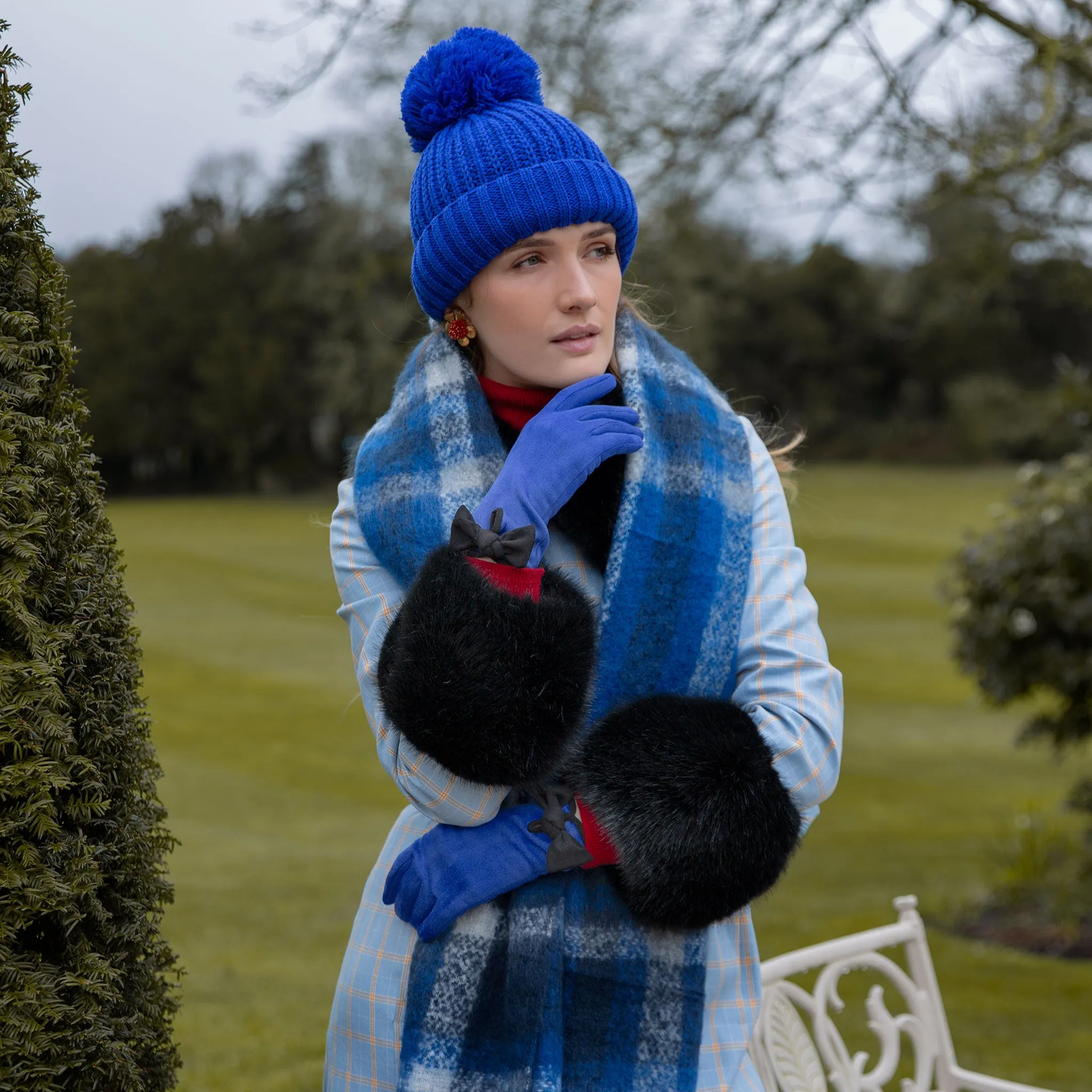 Women’s Plaid Check Scarf with Tassels sold by Dents Gloves product image thumbnail 2