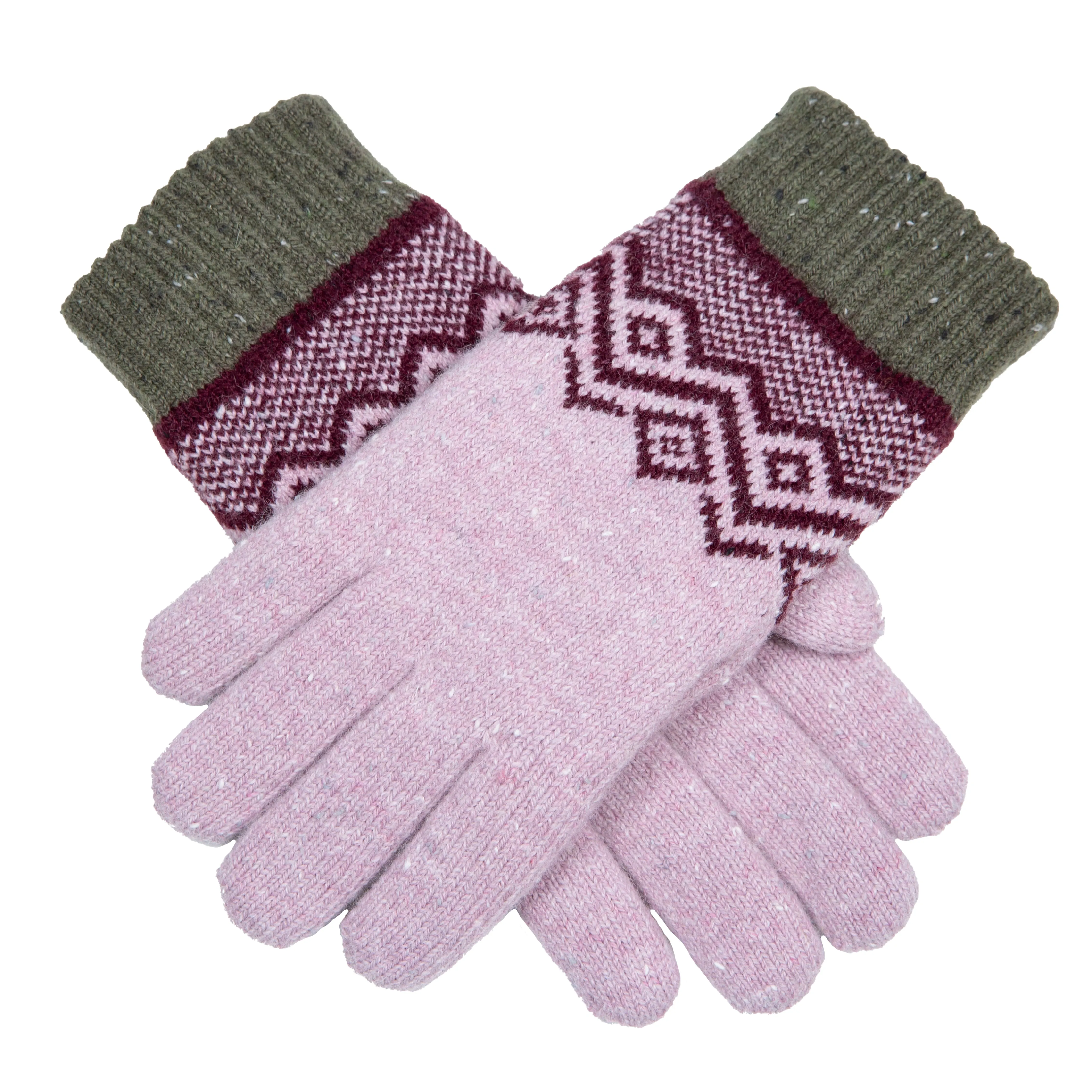 Women’s Jacquard Knitted Gloves with Geometric Pattern sold by Dents Gloves