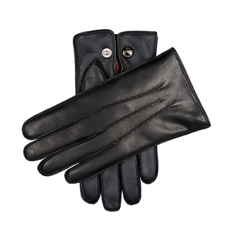 Men’s Heritage Touchscreen Three-Point Fur-Lined Leather Gloves sold by Dents Gloves