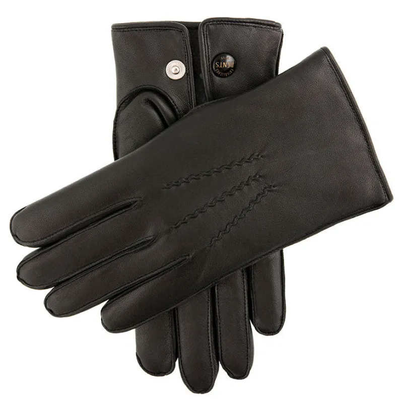 Men's Heritage Three-Point Fur-Lined Leather Gloves made by Dents Gloves
