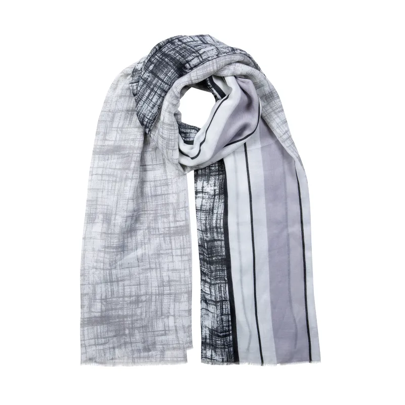 Women’s Lightweight Scarf with Stripe and Crosshatch Pattern sold by Dents Gloves