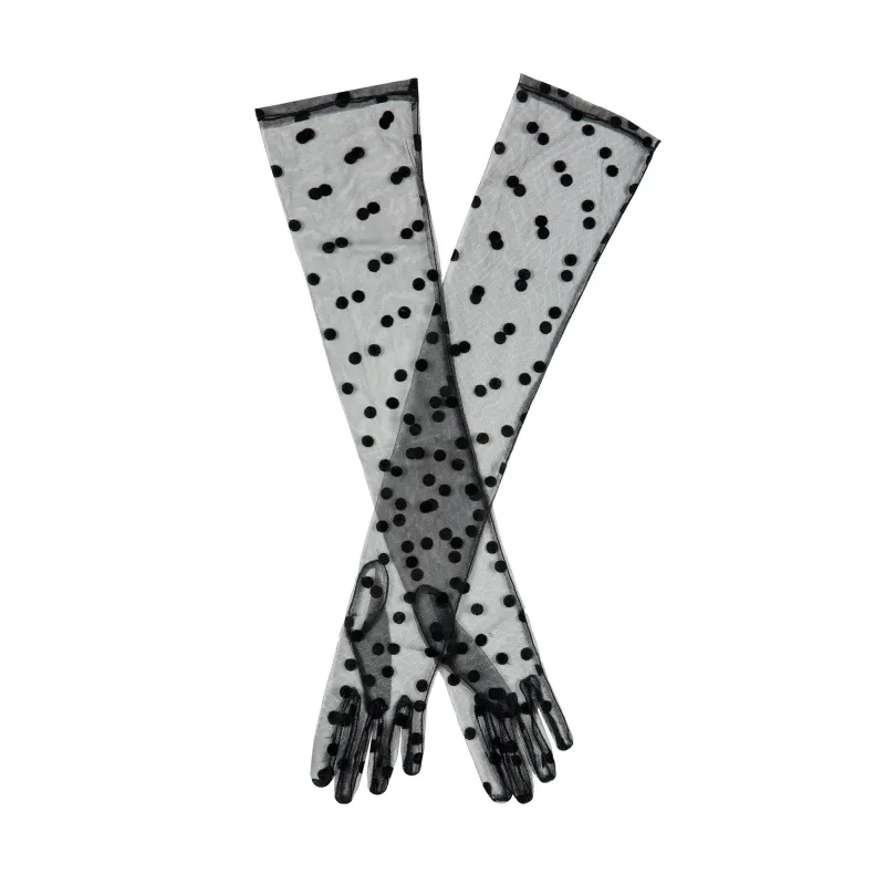 Women’s Long Opera Spotty Tulle Gloves sold by Dents Gloves