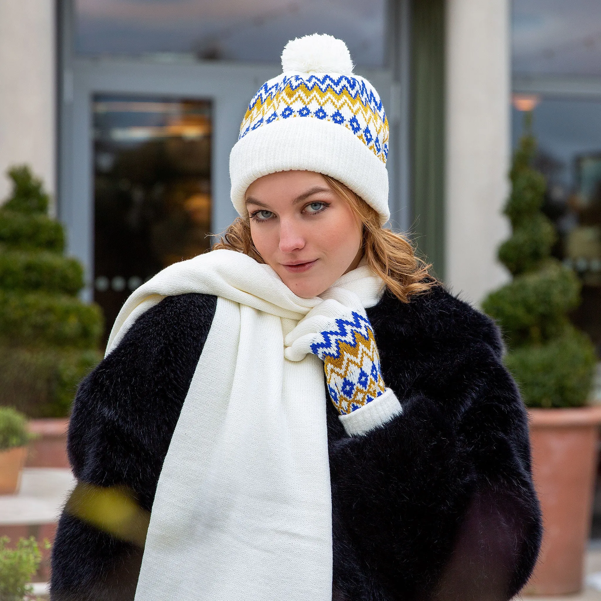 Women’s Jacquard Fair Isle Knitted Gloves sold by Dents Gloves product image thumbnail 2