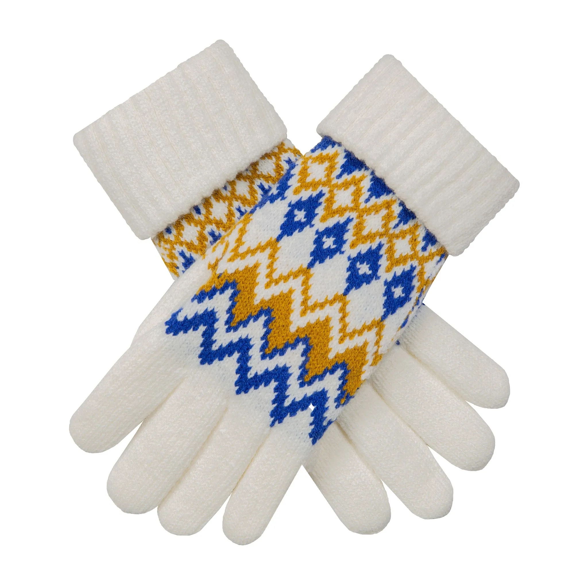 Women’s Jacquard Fair Isle Knitted Gloves sold by Dents Gloves