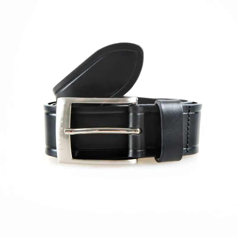 Men’s Heritage Full-Grain Leather Belt with Satin Nickel Buckle and Embossed Edge sold by Dents Gloves