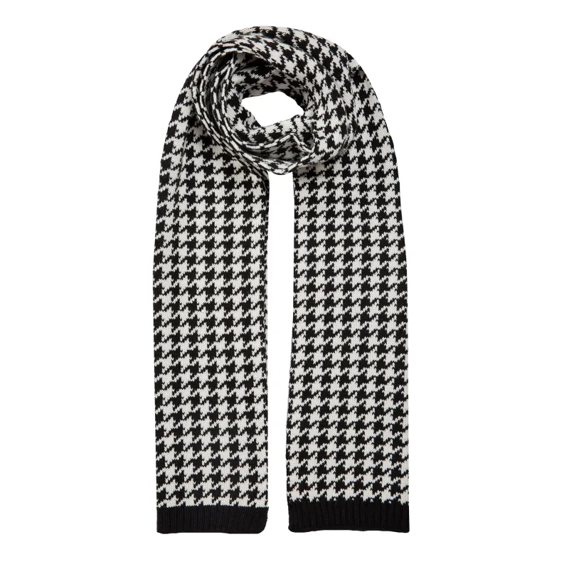 Women’s Jacquard Knitted Scarf with Dogtooth Pattern sold by Dents Gloves