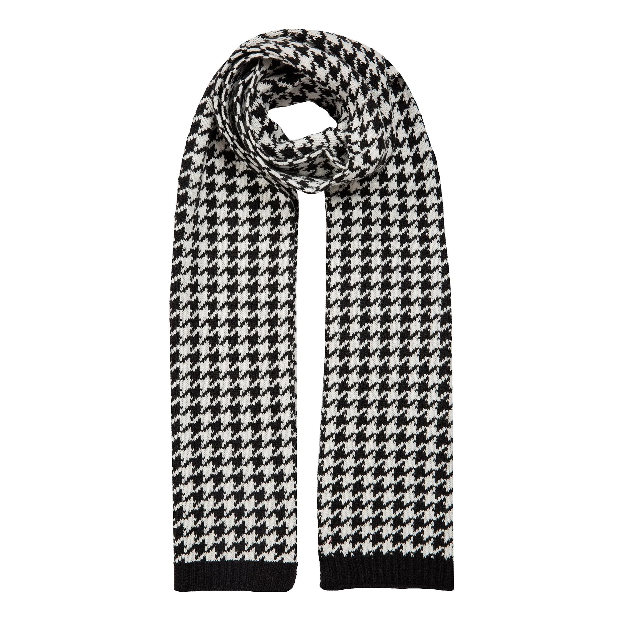 Women’s Jacquard Knitted Scarf with Dogtooth Pattern sold by Dents Gloves