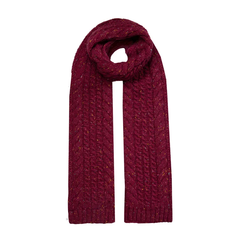 Women’s Cable Knit Scarf with Marl Yarn sold by Dents Gloves