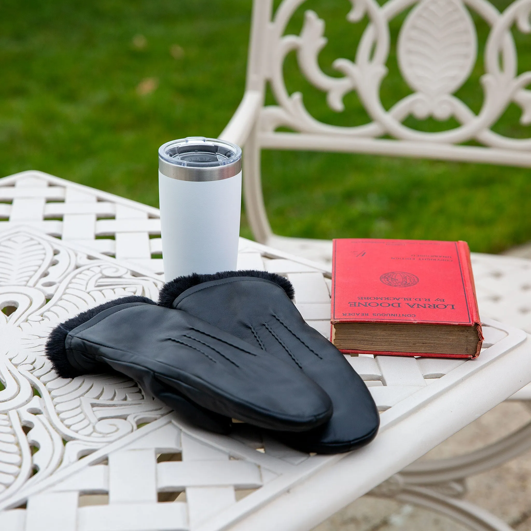 Women’s Three-Point Faux Fur-Lined Leather Mittens sold by Dents Gloves product image thumbnail 4