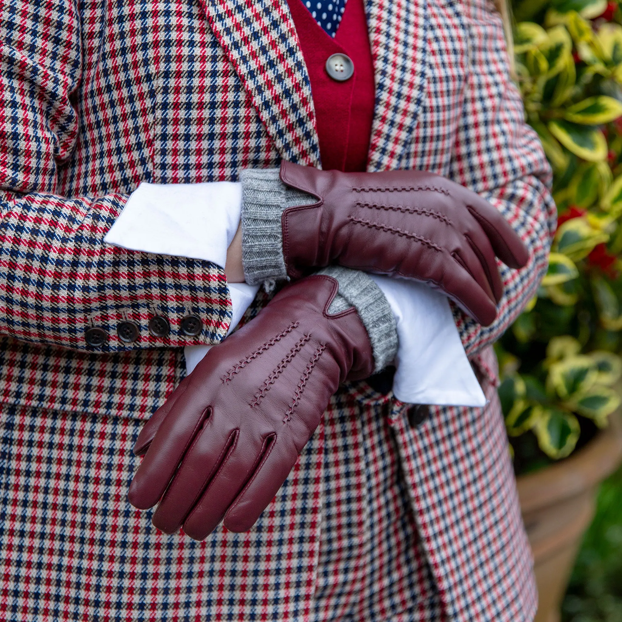 Women’s Three-Point Wool Blend-Lined Leather Gloves with Knitted Cuffs sold by Dents Gloves product image thumbnail 3