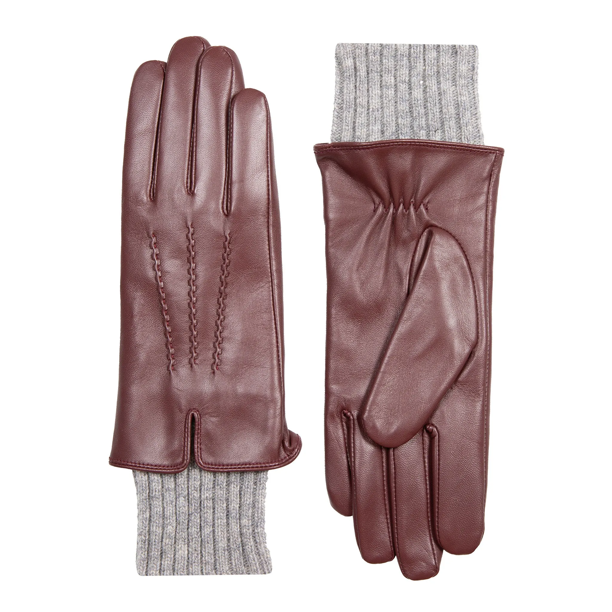 Women’s Three-Point Wool Blend-Lined Leather Gloves with Knitted Cuffs sold by Dents Gloves product image thumbnail 4