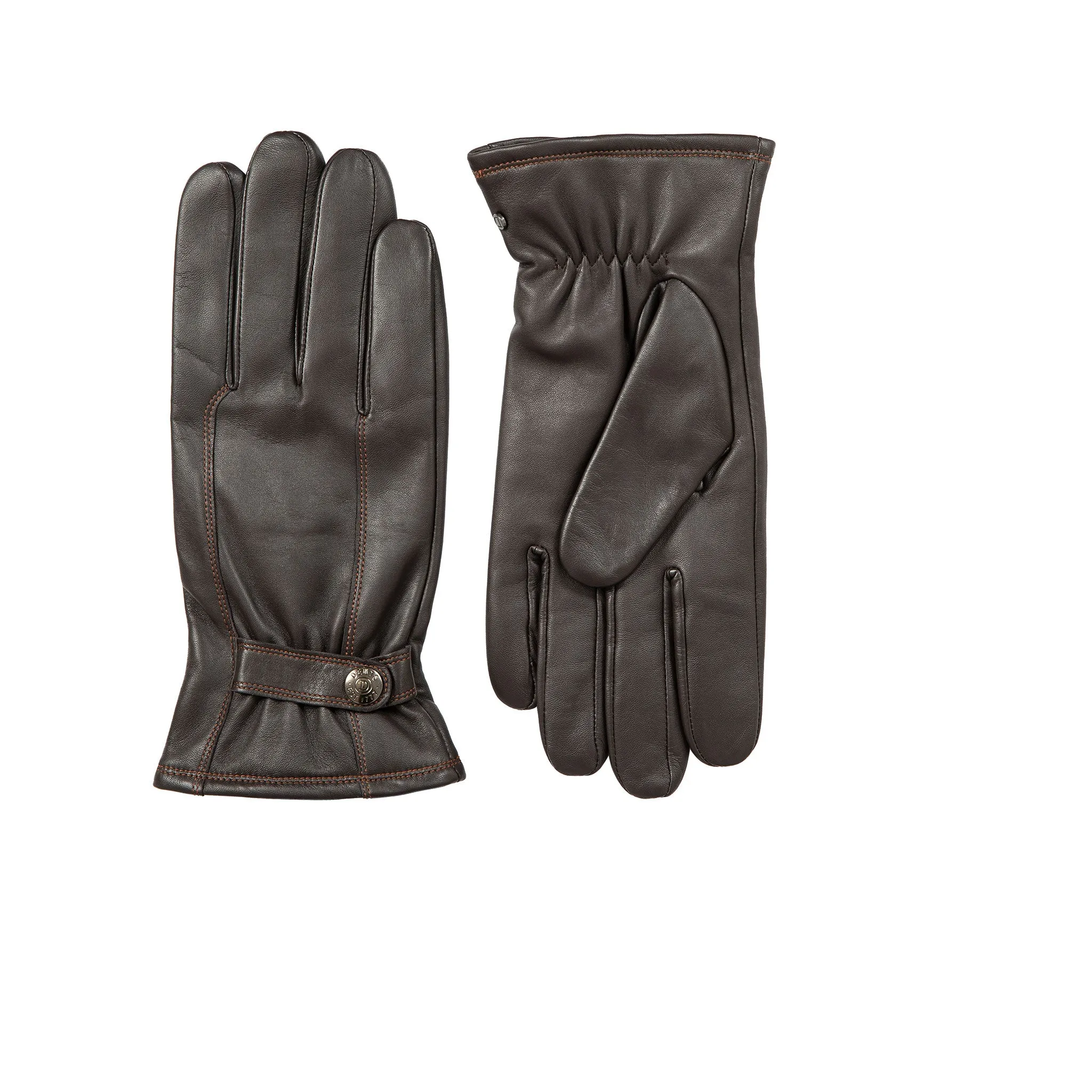 Men’s Touchscreen Lined Leather Gloves with Contrast Stitching sold by Dents Gloves product image thumbnail 2