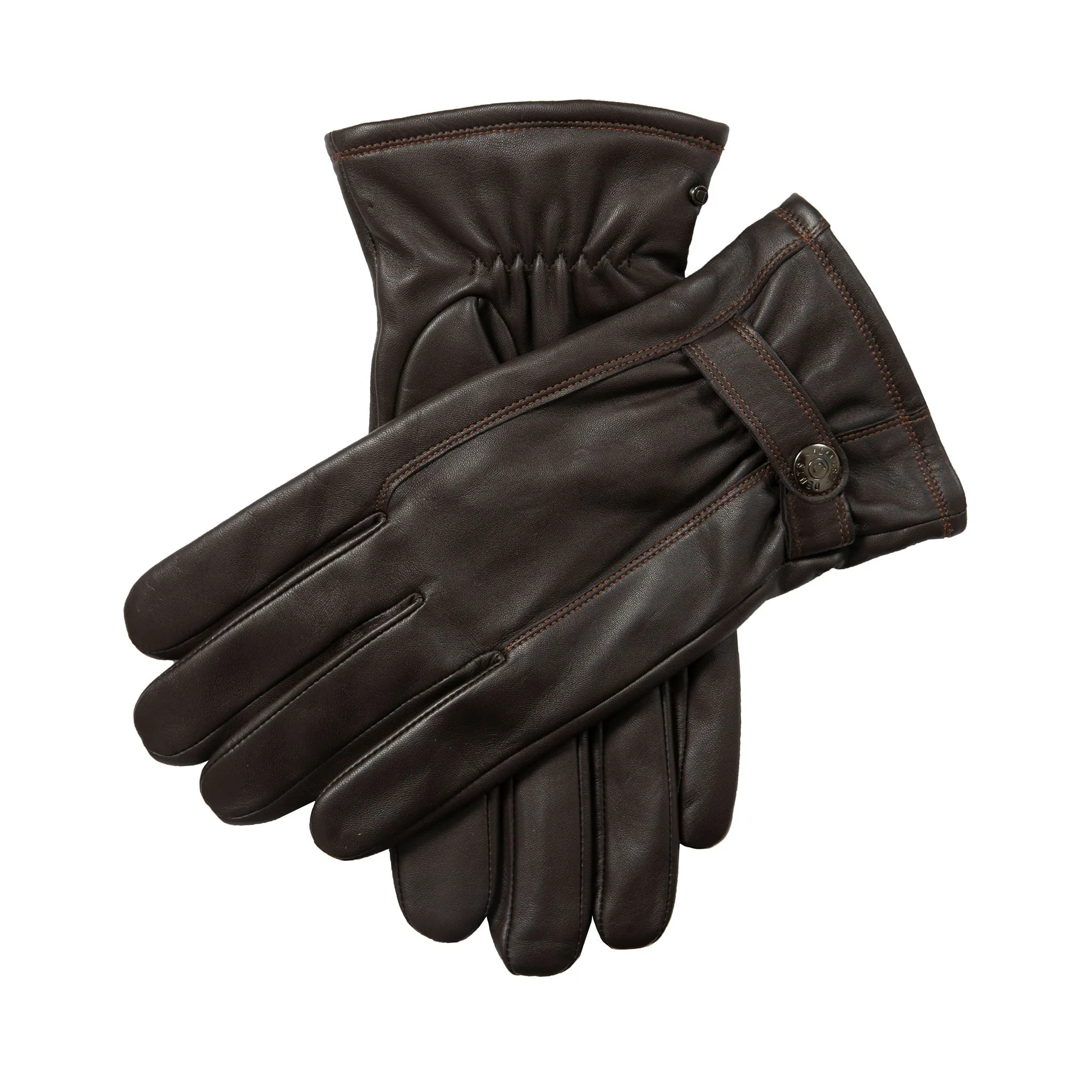 Men’s Touchscreen Lined Leather Gloves with Contrast Stitching sold by Dents Gloves