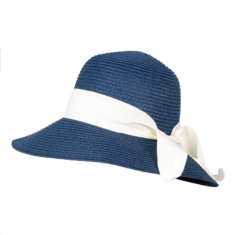 Women’s Straw Sun Hat with Ribbon and Bow sold by Dents Gloves