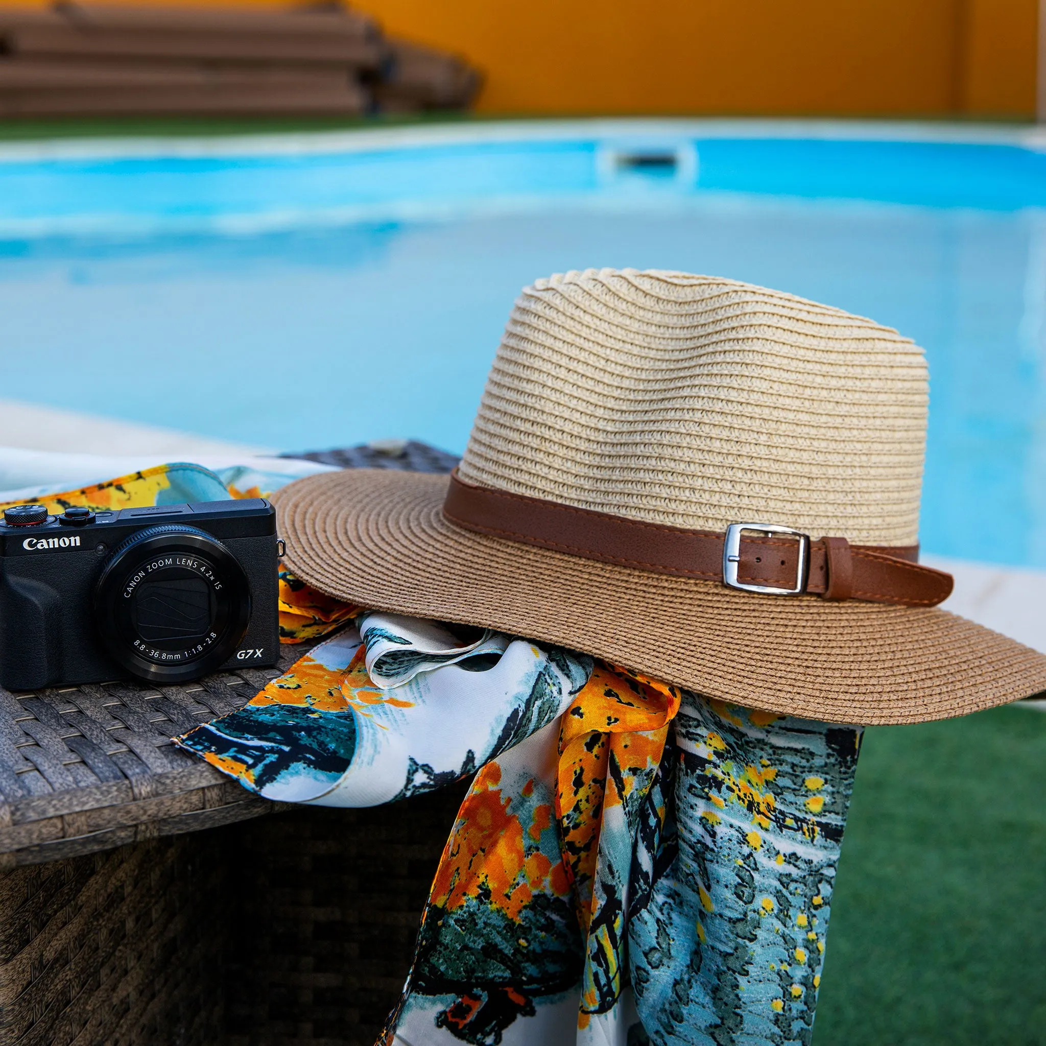 Women’s Two-Tone Straw Fedora Hat with Buckle Trim sold by Dents Gloves product image thumbnail 2