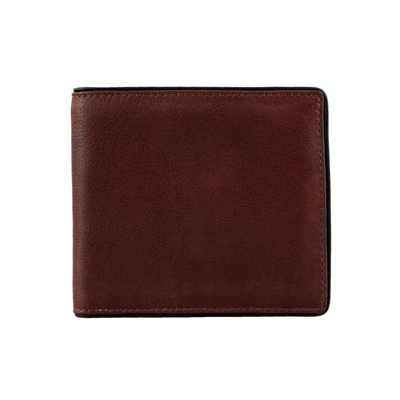 Men's Two-Colour Pebble Grain Leather Bifold Wallet with RFID Blocking and Coin Purse made by Dents Gloves