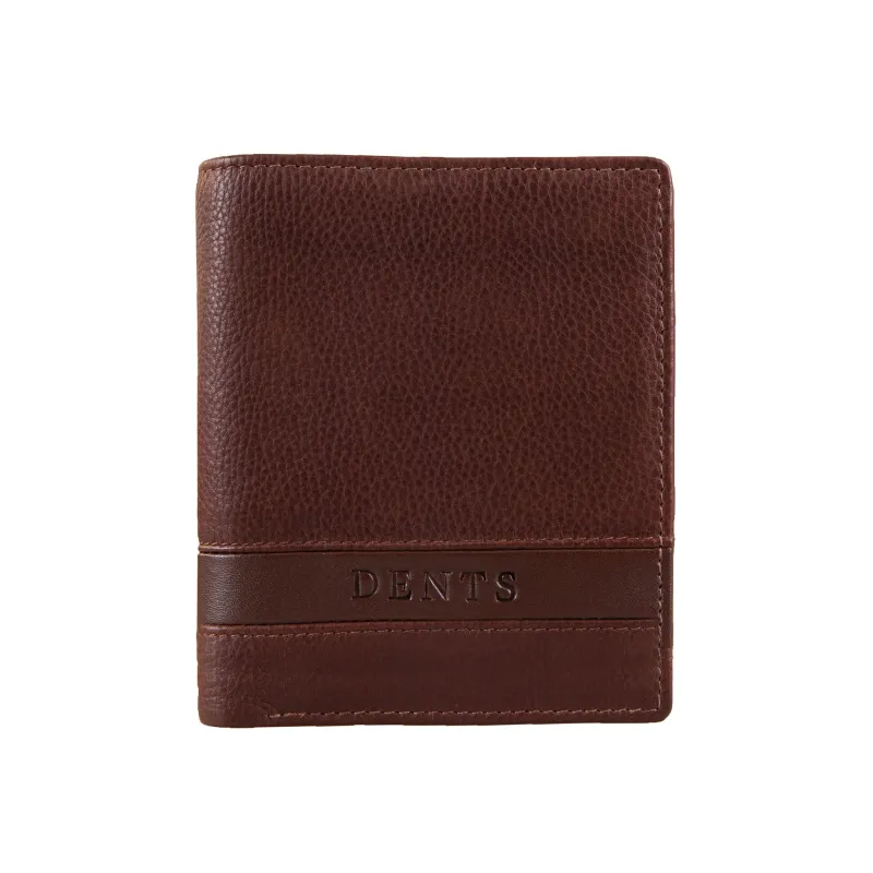 Men's Pebble Grain Leather Bifold Wallet with RFID Blocking and Zipped Pocket made by Dents Gloves