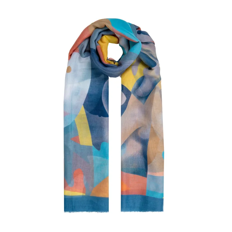 Women’s Large Abstract Print Lightweight Scarf sold by Dents Gloves