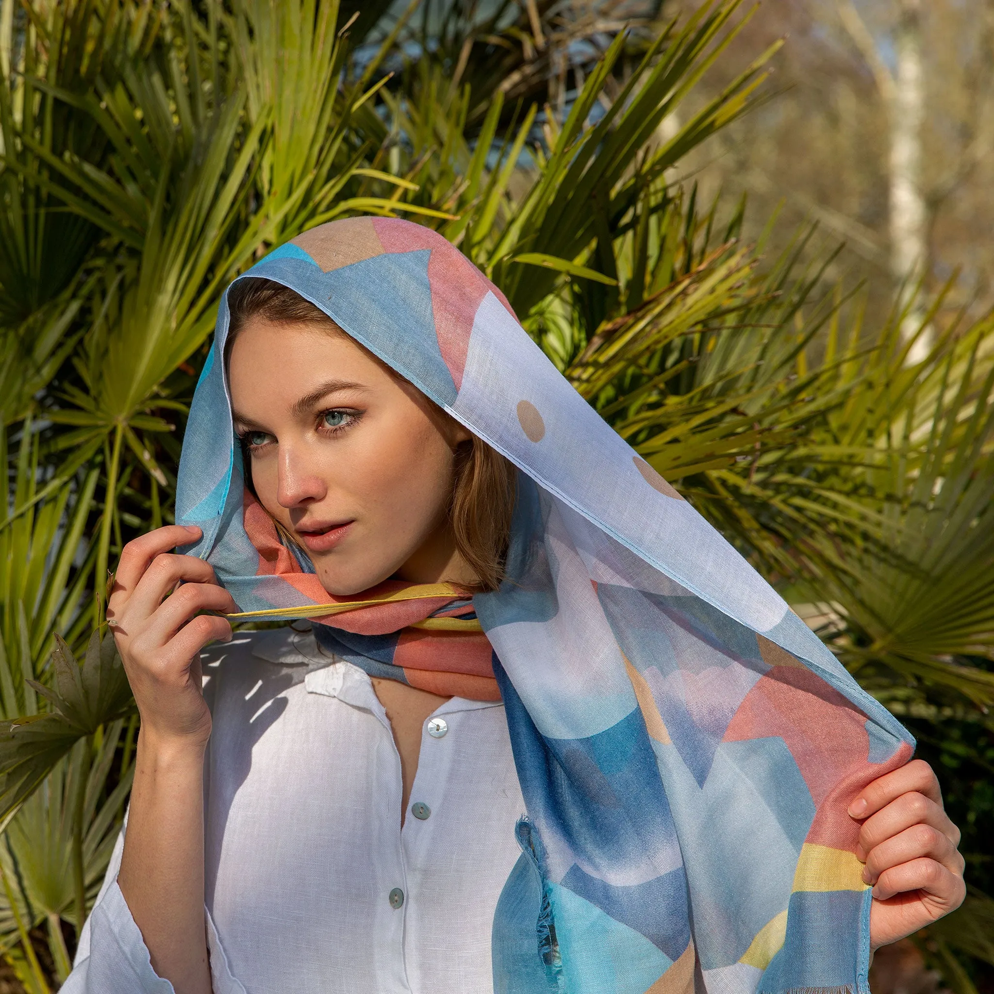 Women’s Large Abstract Print Lightweight Scarf sold by Dents Gloves product image thumbnail 2