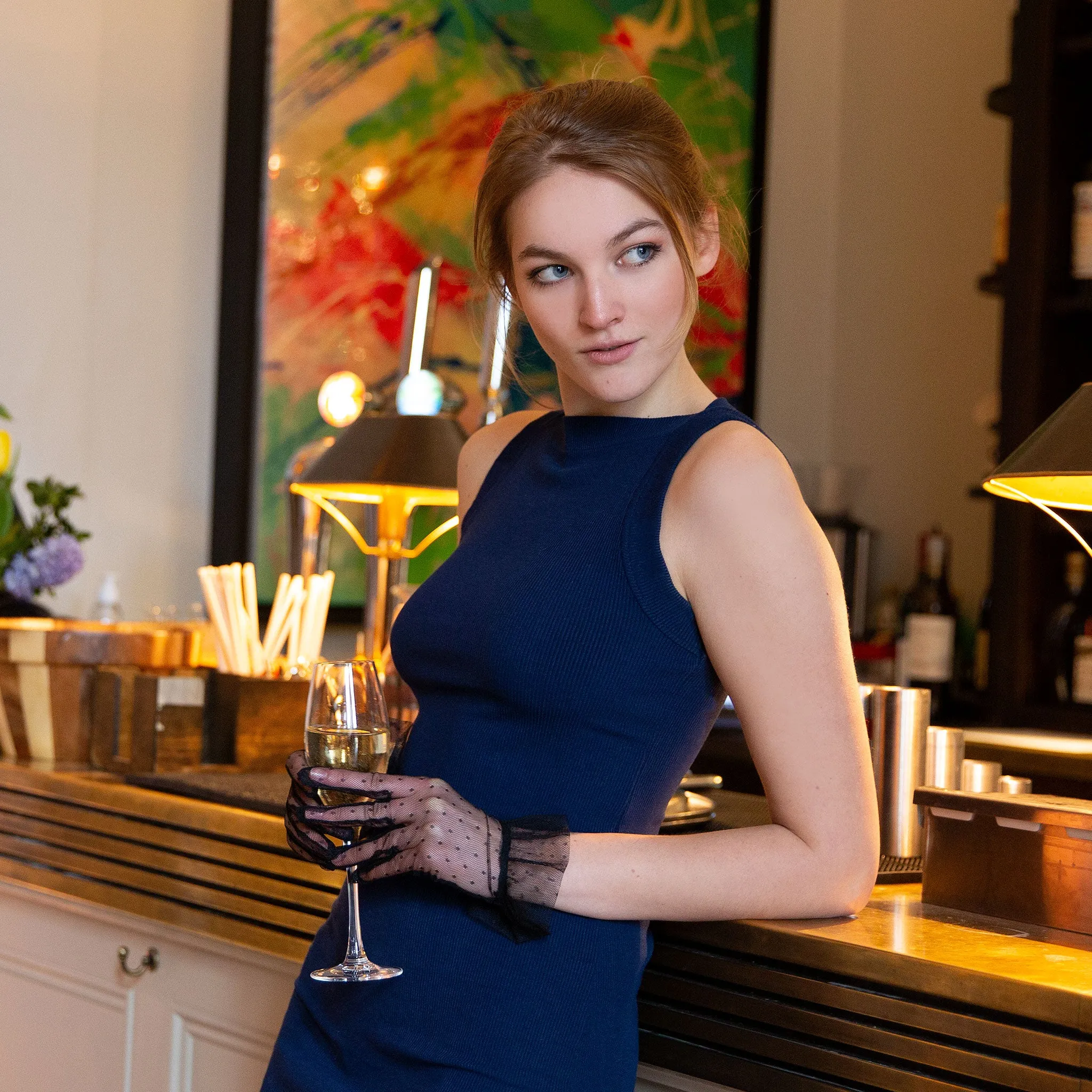 Women’s Tulle Gloves with Frilled Cuff sold by Dents Gloves product image thumbnail 2