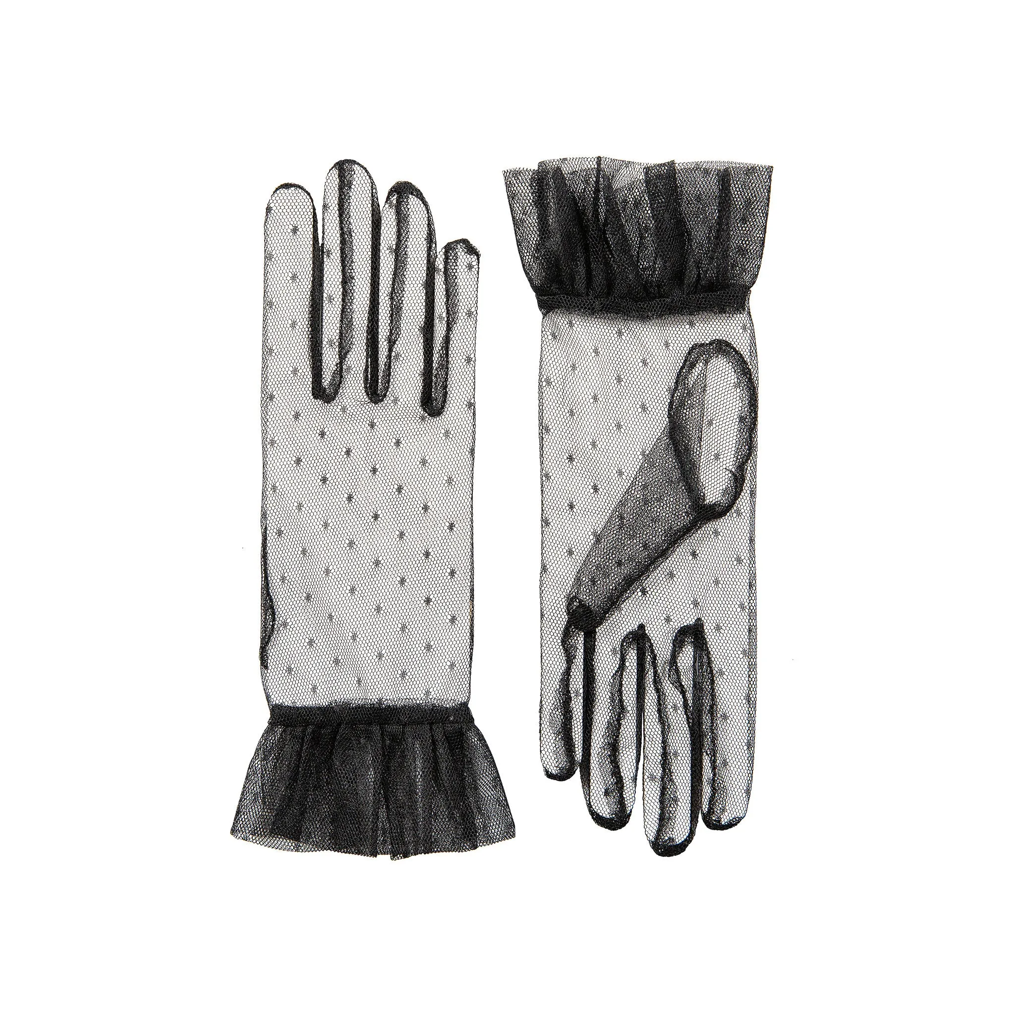 Women’s Tulle Gloves with Frilled Cuff sold by Dents Gloves product image thumbnail 4