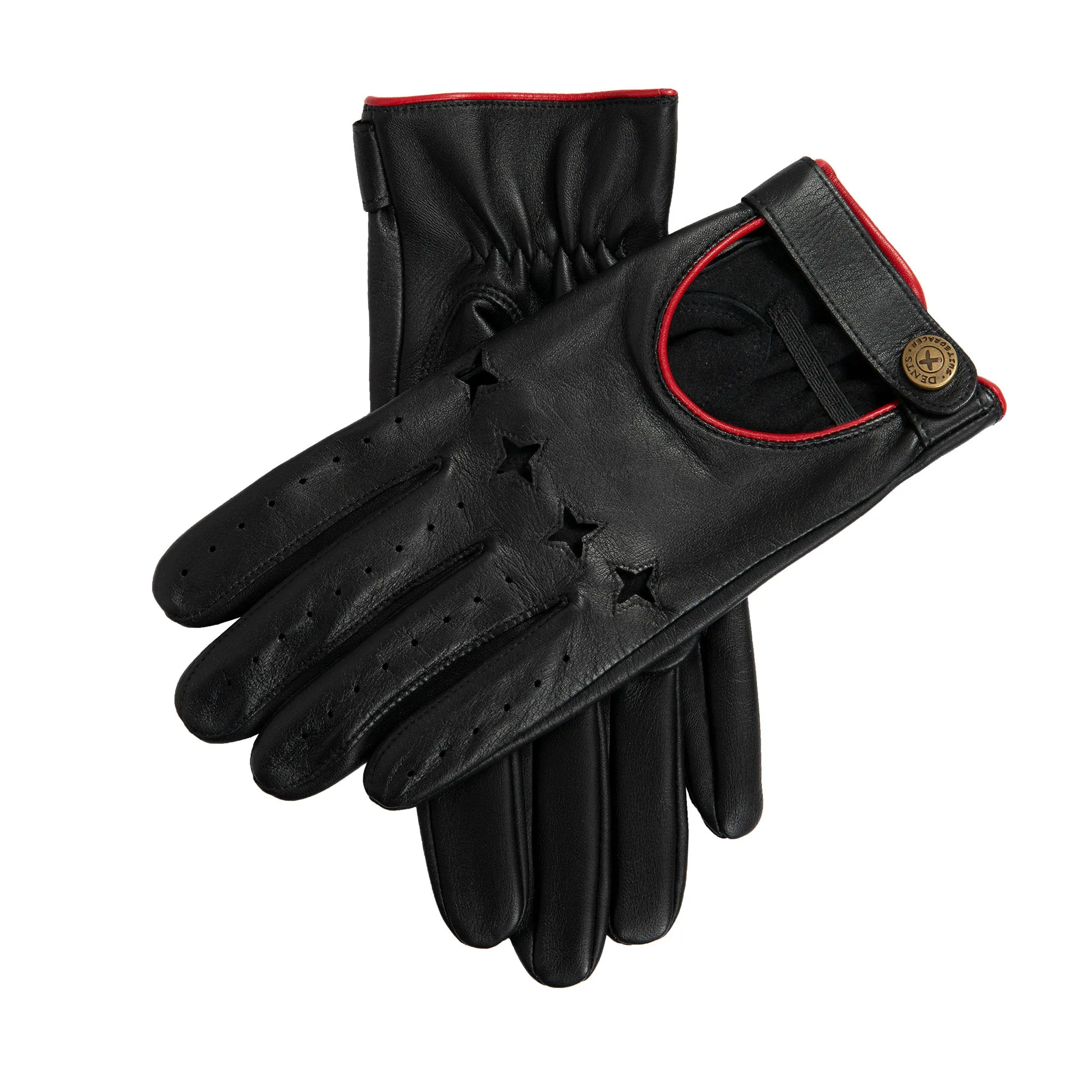 Men's The Suited Racer Touchscreen Leather Driving Gloves with Wristwatch Cut-out sold by Dents Gloves