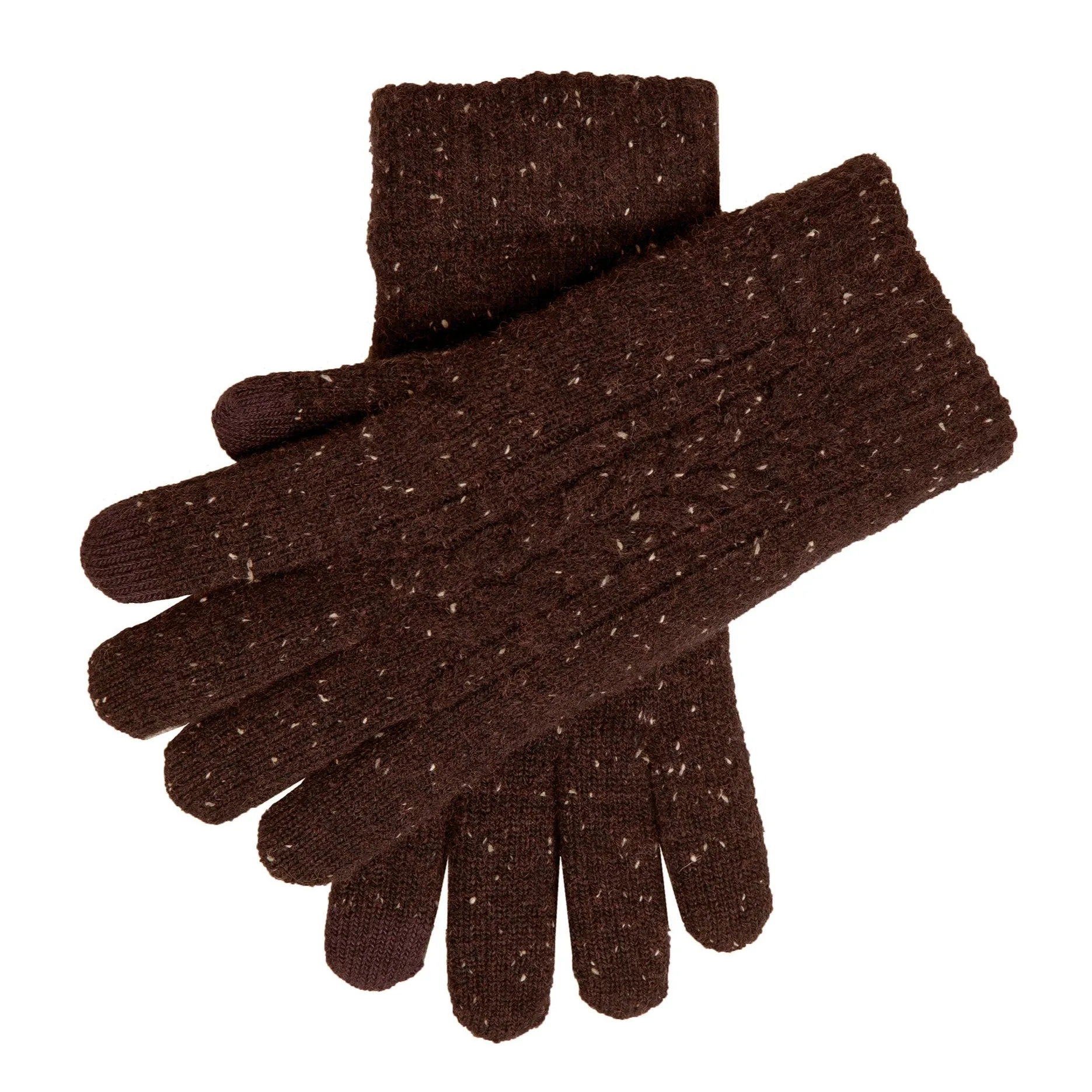 Men’s Touchscreen Cable Knit Gloves with Marl Yarn sold by Dents Gloves