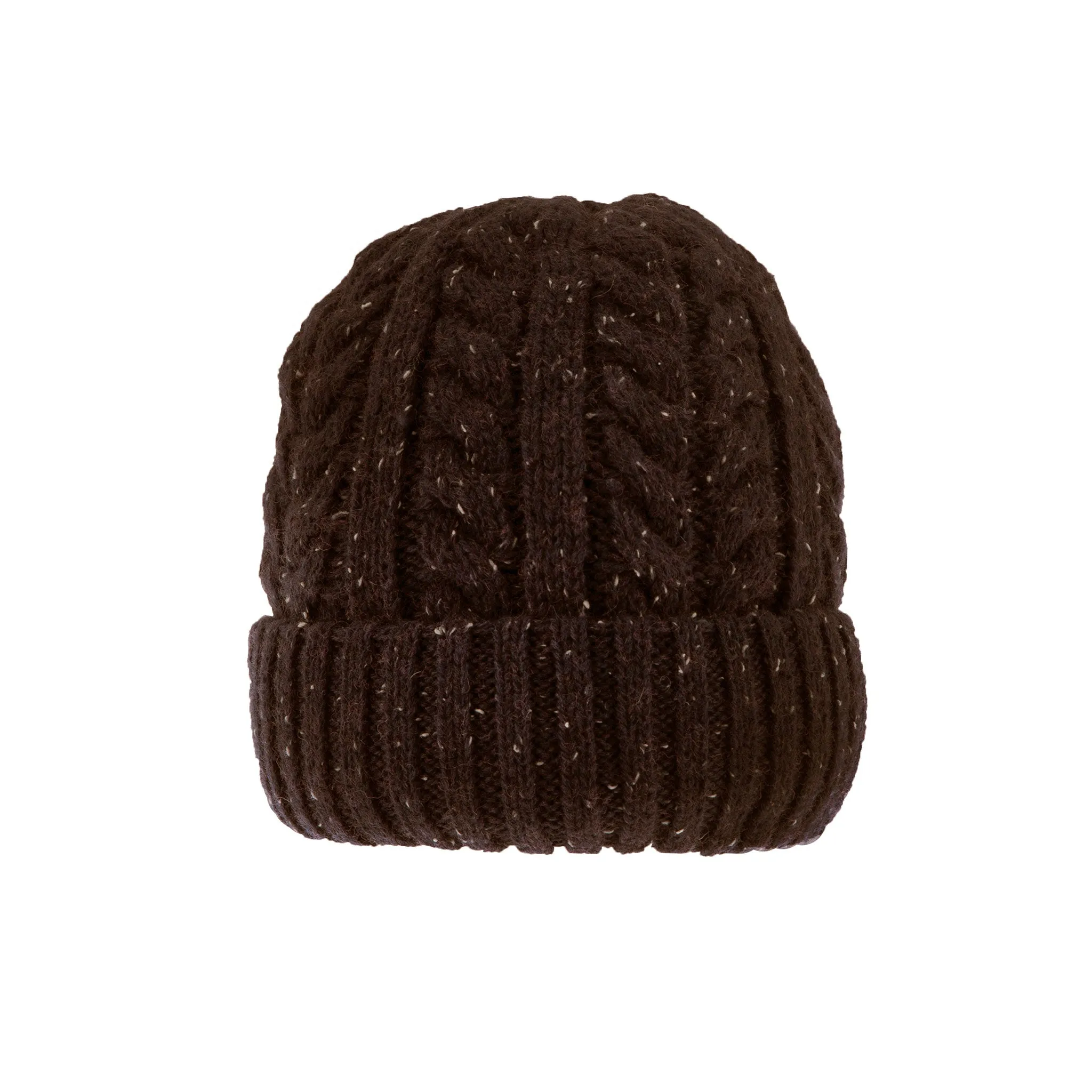 Men’s Cable Knit Beanie Hat with Marl Yarn sold by Dents Gloves