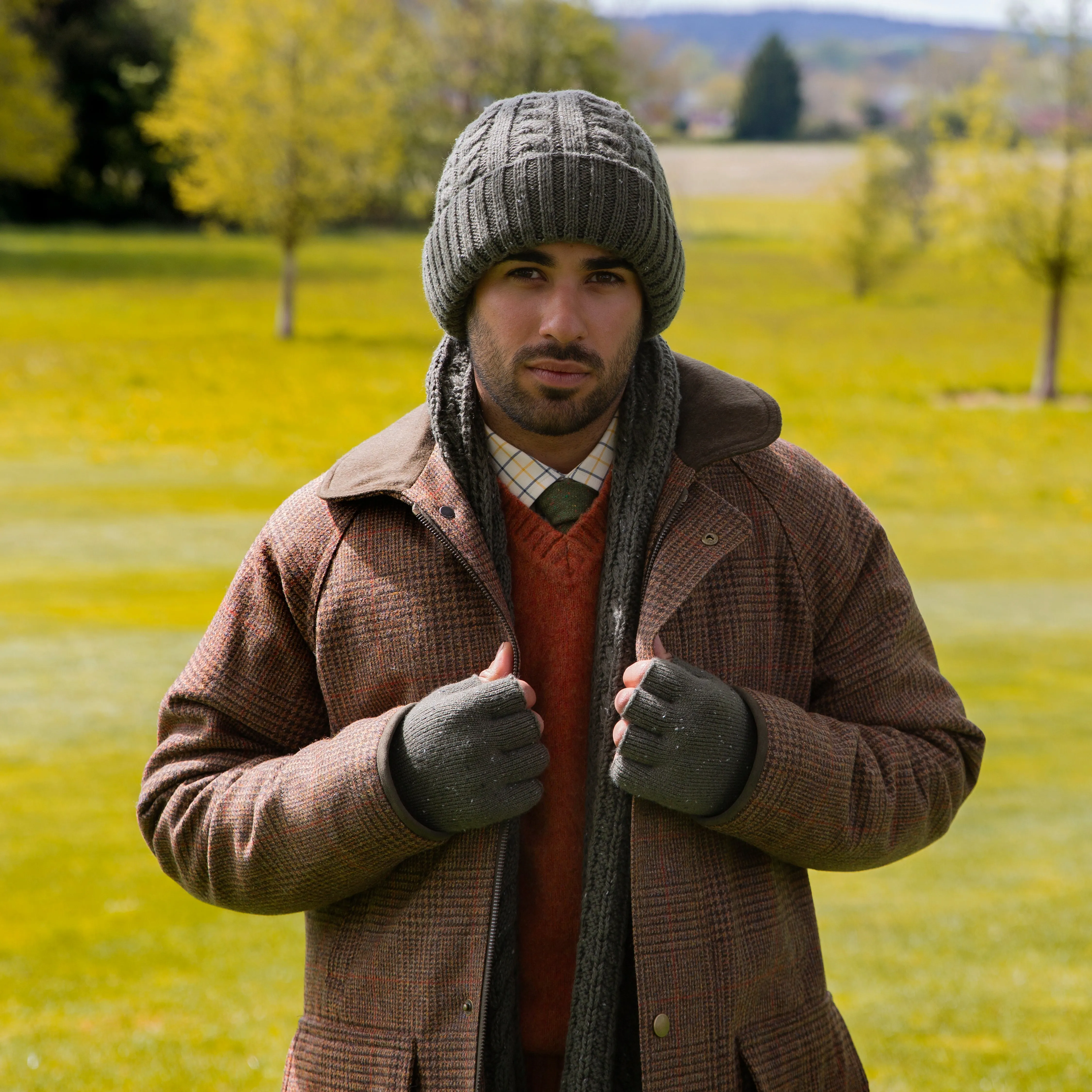 Men’s Cable Knit Beanie Hat with Marl Yarn sold by Dents Gloves product image thumbnail 2