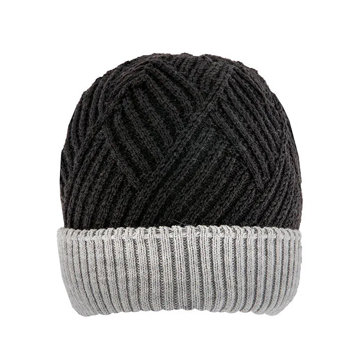 Women’s Patchwork Cable Knit Beanie Hat sold by Dents Gloves product image thumbnail 3