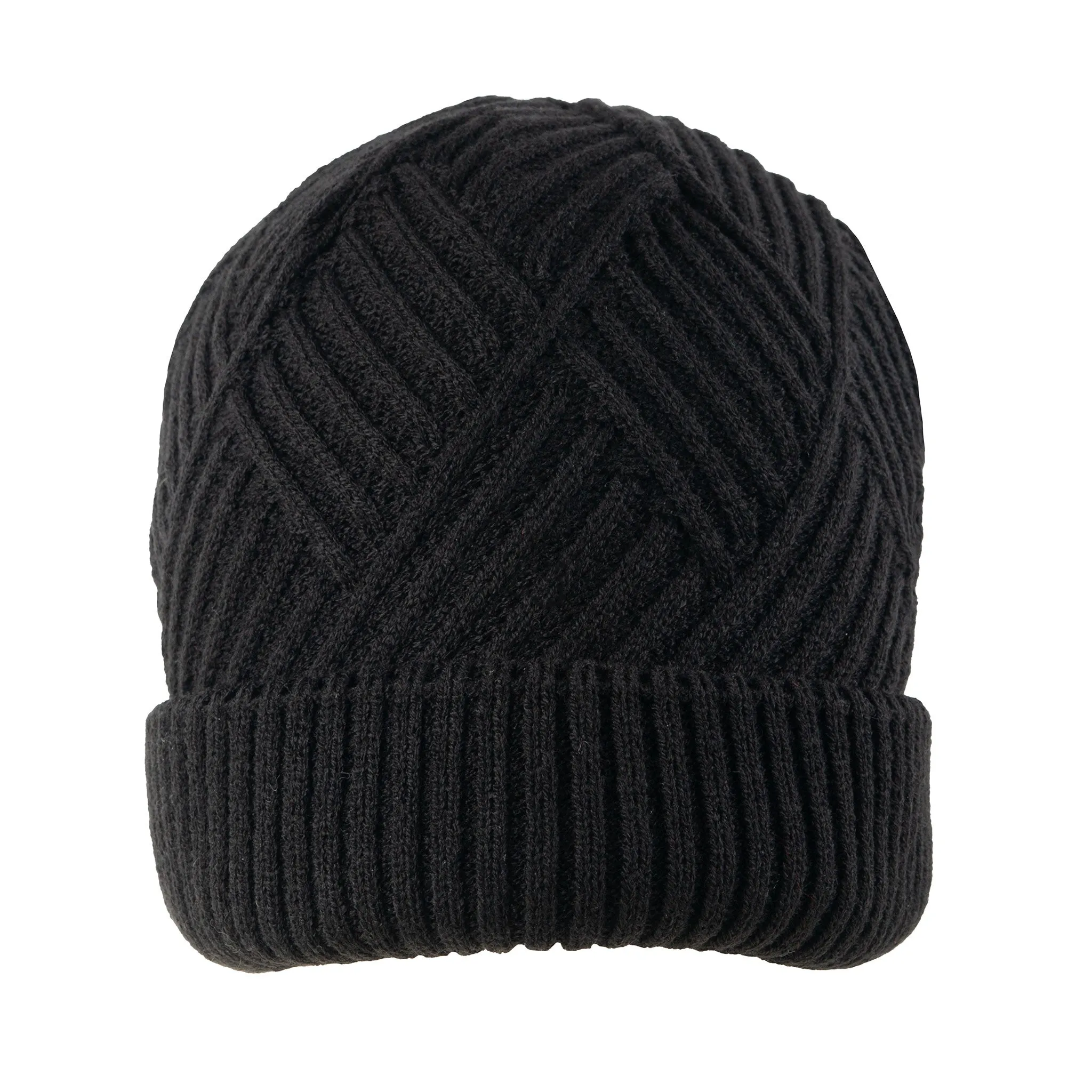 Women’s Patchwork Cable Knit Beanie Hat sold by Dents Gloves product image thumbnail 2