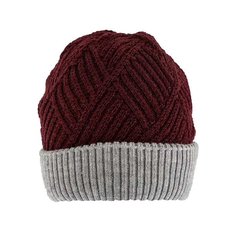 Women’s Patchwork Cable Knit Beanie Hat sold by Dents Gloves