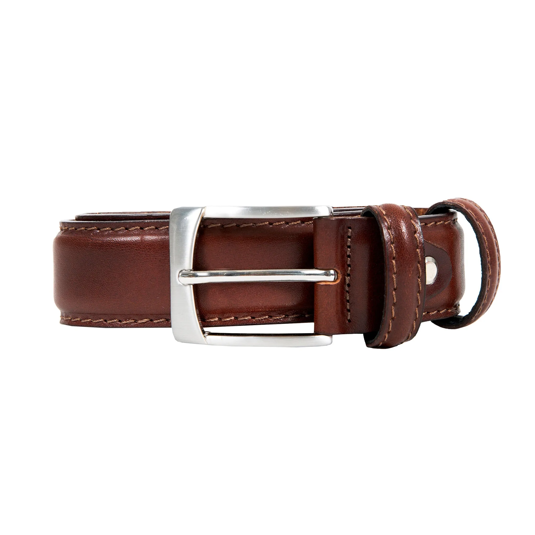 Men’s Heritage Lined Full-Grain Leather Belt with Satin Nickel Buckle and Stitched Edge sold by Dents Gloves product image thumbnail 3