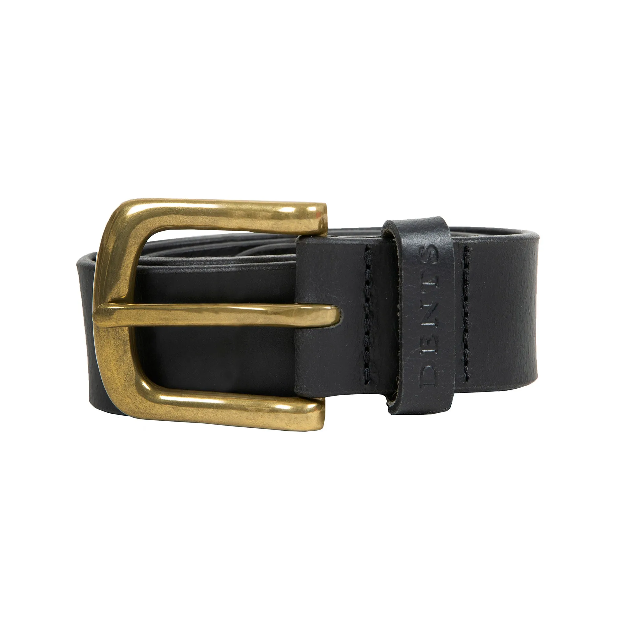Men’s Heritage Lined Full-Grain Leather Belt with Antique Brass Buckle sold by Dents Gloves