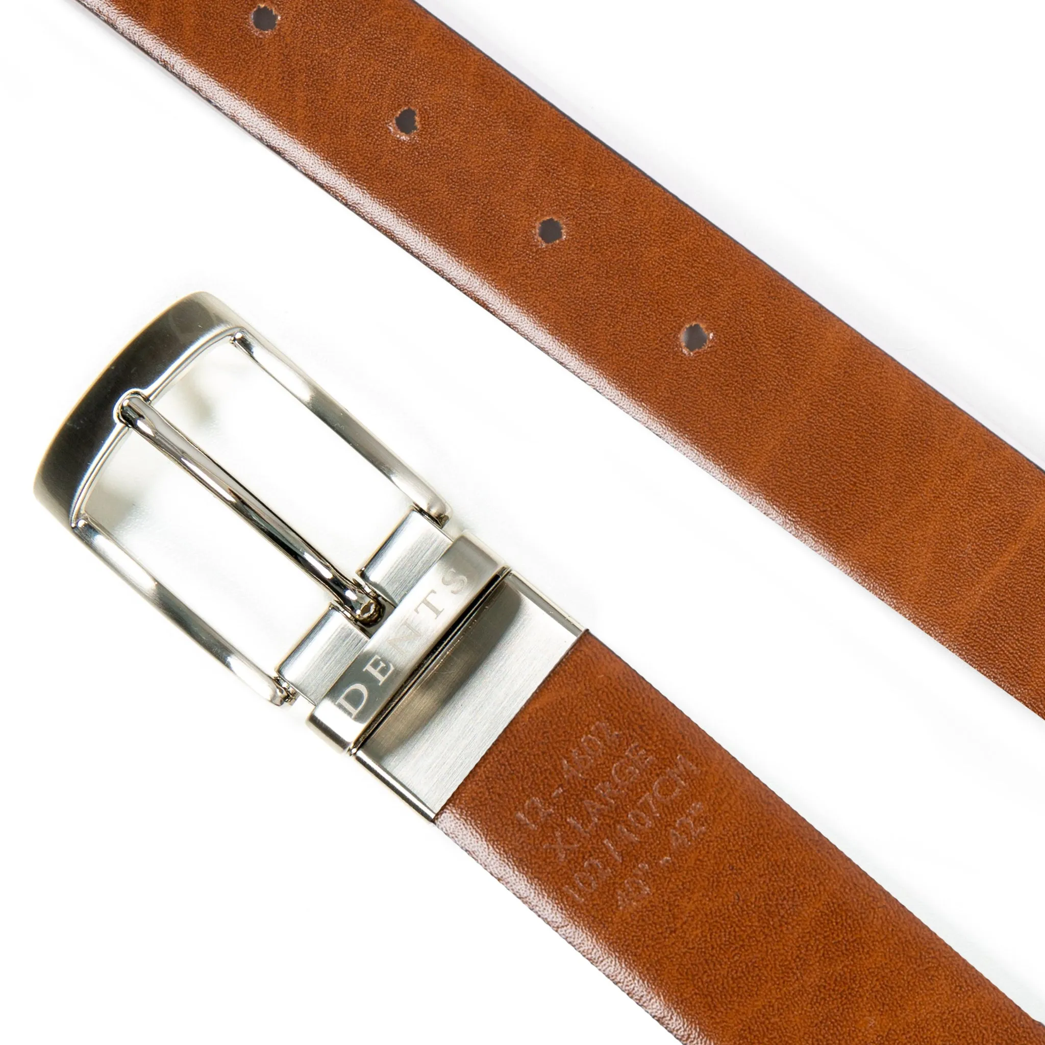 Men’s Heritage Reversible Full-Grain Leather Belt with Satin Nickel Buckle sold by Dents Gloves product image thumbnail 5