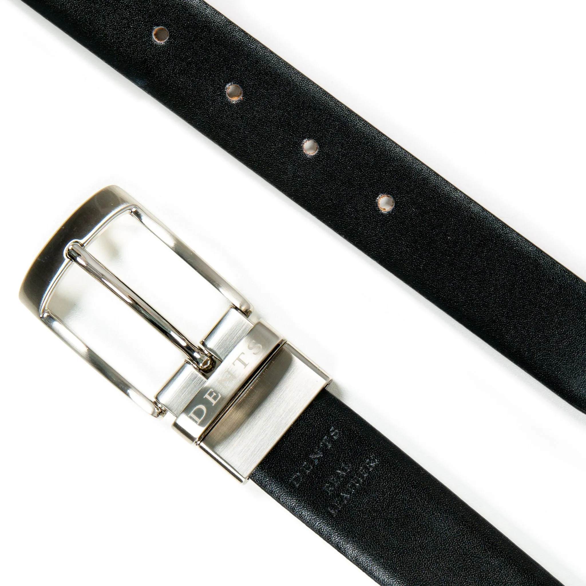 Men’s Heritage Reversible Full-Grain Leather Belt with Satin Nickel Buckle sold by Dents Gloves product image thumbnail 2