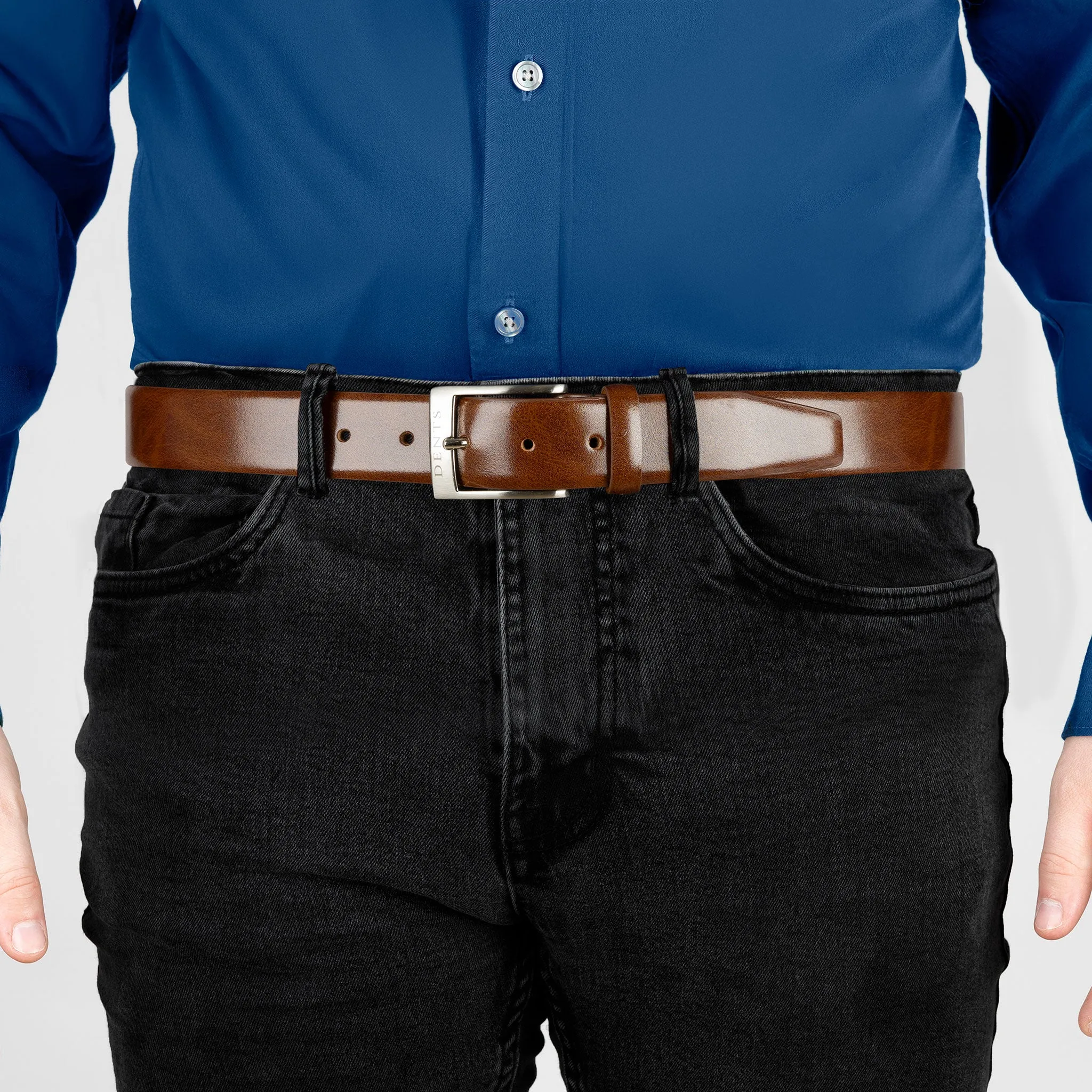 Men’s Heritage Lined Full-Grain Leather Belt with Satin Nickel Buckle sold by Dents Gloves product image thumbnail 3