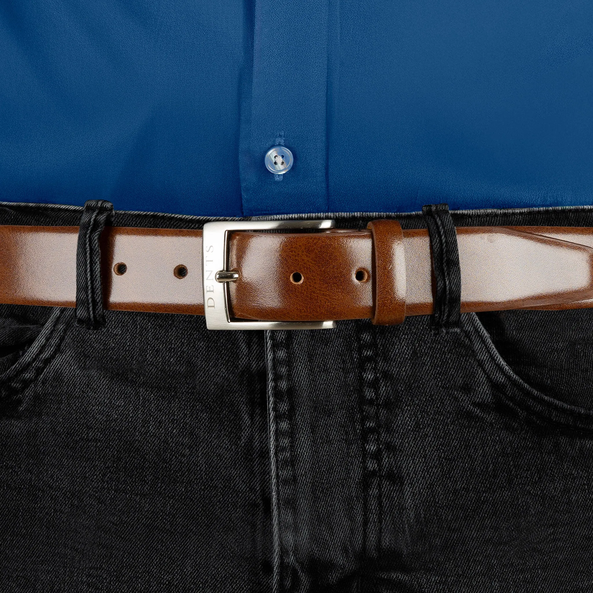 Men’s Heritage Lined Full-Grain Leather Belt with Satin Nickel Buckle sold by Dents Gloves product image thumbnail 4