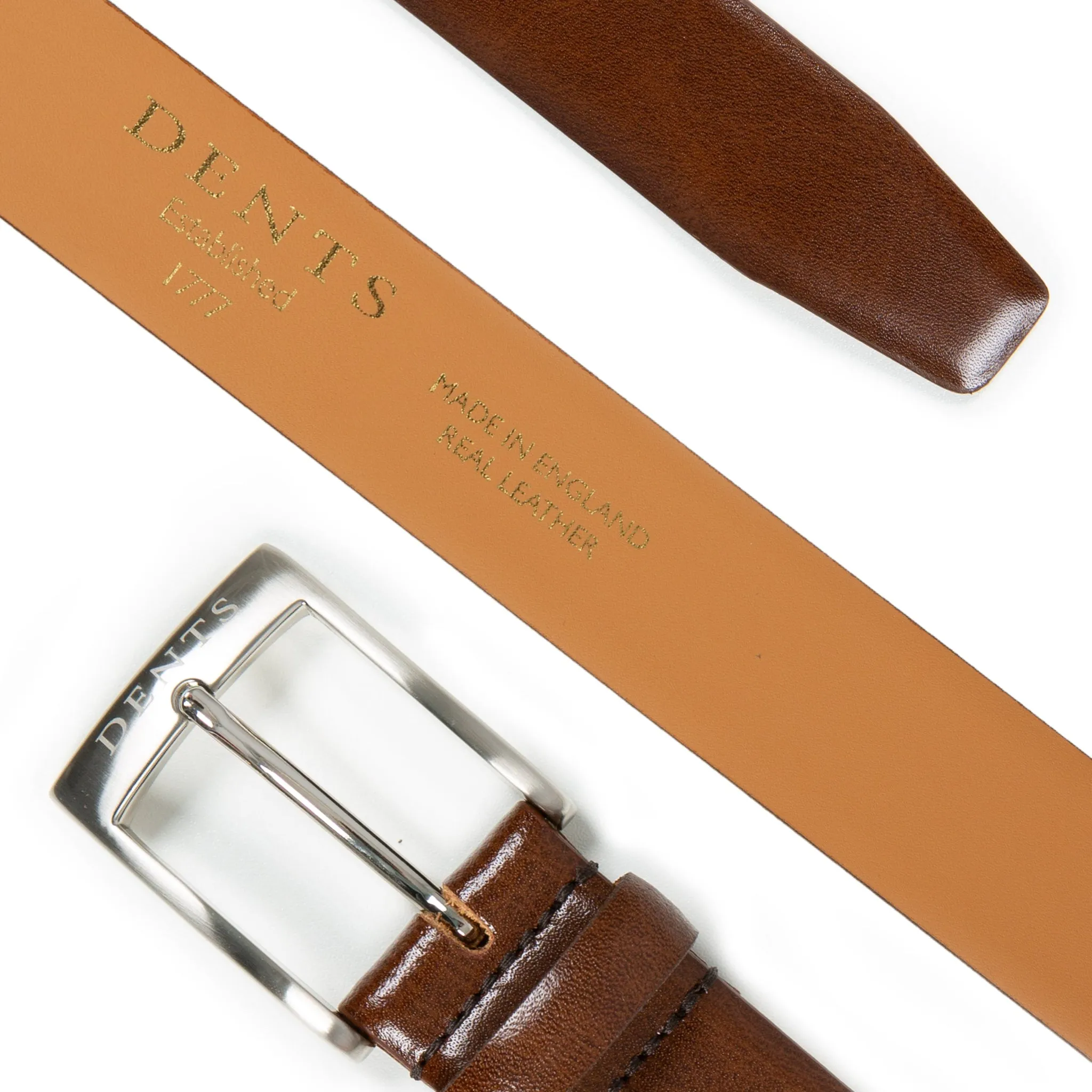 Men’s Heritage Lined Full-Grain Leather Belt with Satin Nickel Buckle sold by Dents Gloves product image thumbnail 2