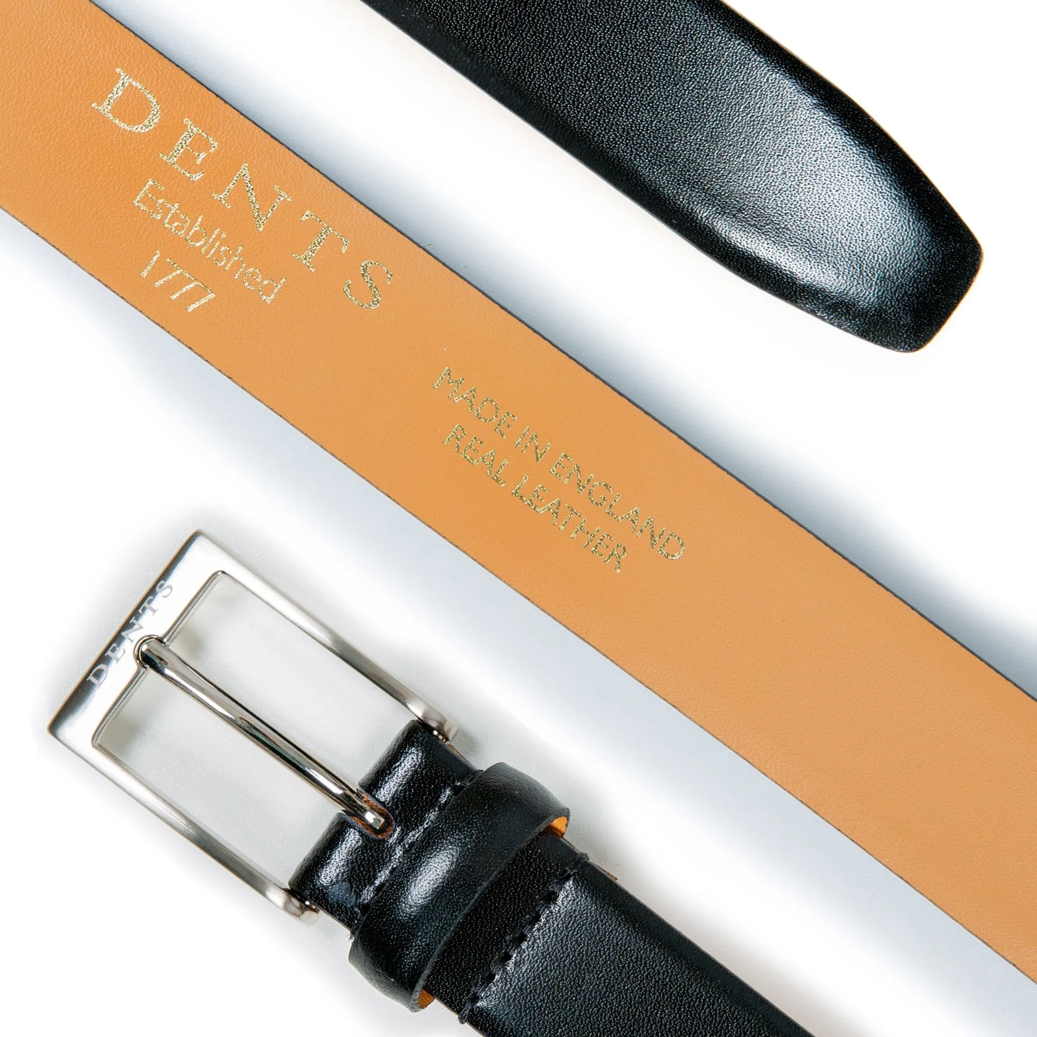 Men’s Heritage Lined Full-Grain Leather Belt with Satin Nickel Buckle sold by Dents Gloves product image thumbnail 2