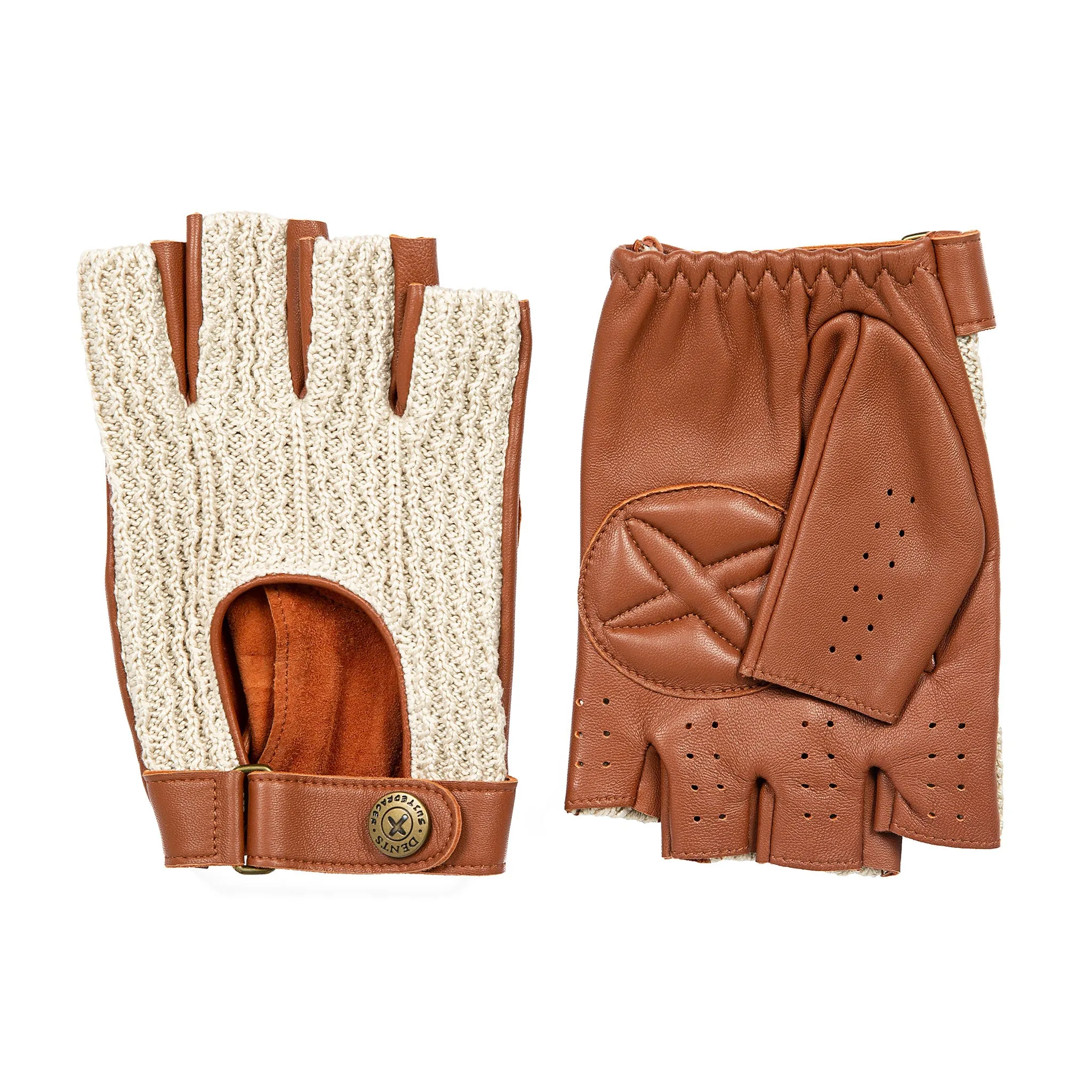 Men's The Suited Racer Fingerless Crochet-Back Leather Driving Gloves sold by Dents Gloves product image thumbnail 5
