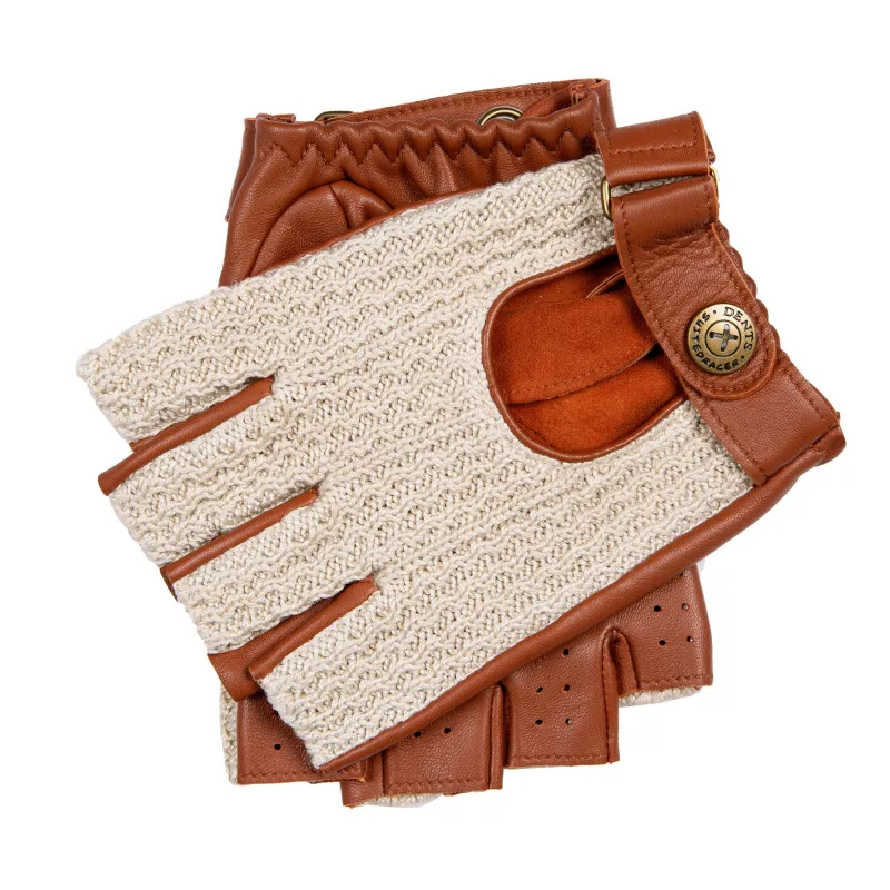 Men's The Suited Racer Fingerless Crochet-Back Leather Driving Gloves sold by Dents Gloves
